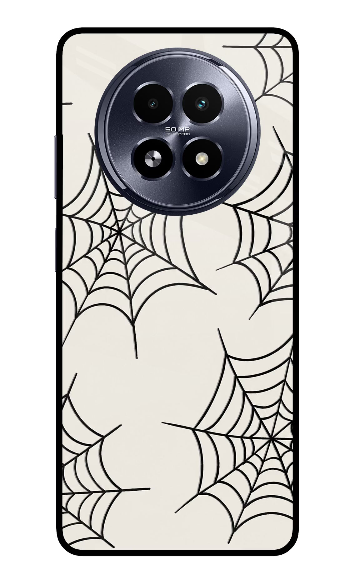 Spider Web Realme 13 5G Back Cover - Spider Web Realme 13 5G Glass Case Back Cover by Casekaro Spider Web Realme 13 5G Glass Case Back Cover by Casekaro