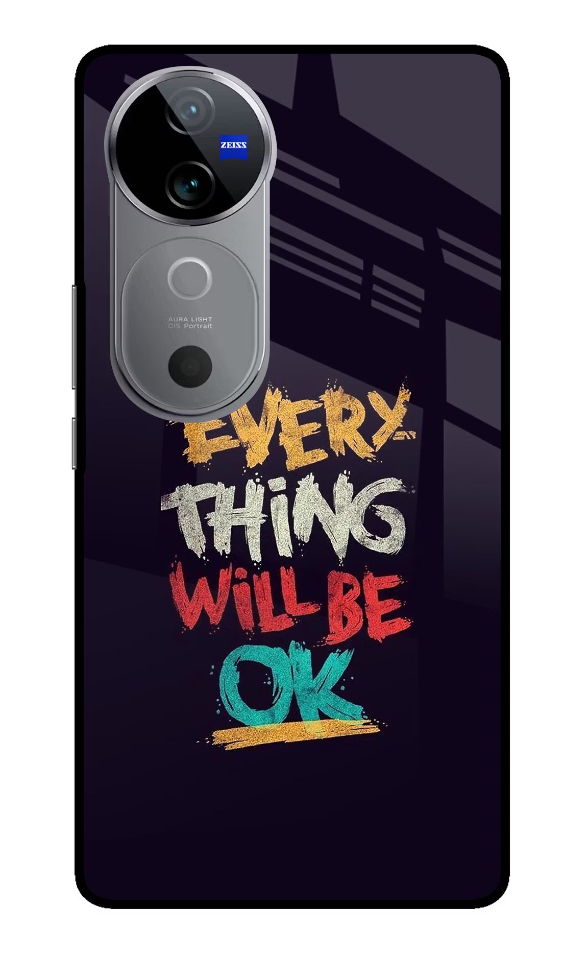Everything Will Be Ok Vivo V40 5G Glass Case - Everything Will Be Ok Vivo V40 5G Glass Case Everything Will Be Ok Vivo V40 5G Glass Case