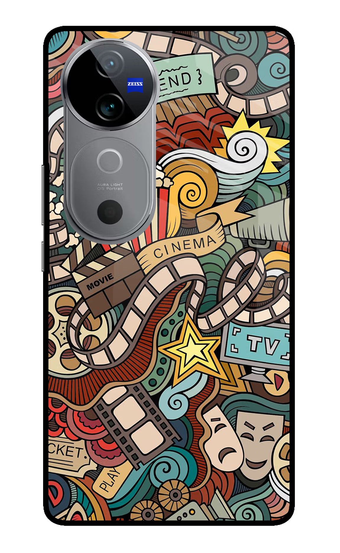 Cinema Abstract Vivo V40 5G Glass Case - Cinema Abstract Vivo V40 5G Glass Case Cinema Abstract Vivo V40 5G Glass Case