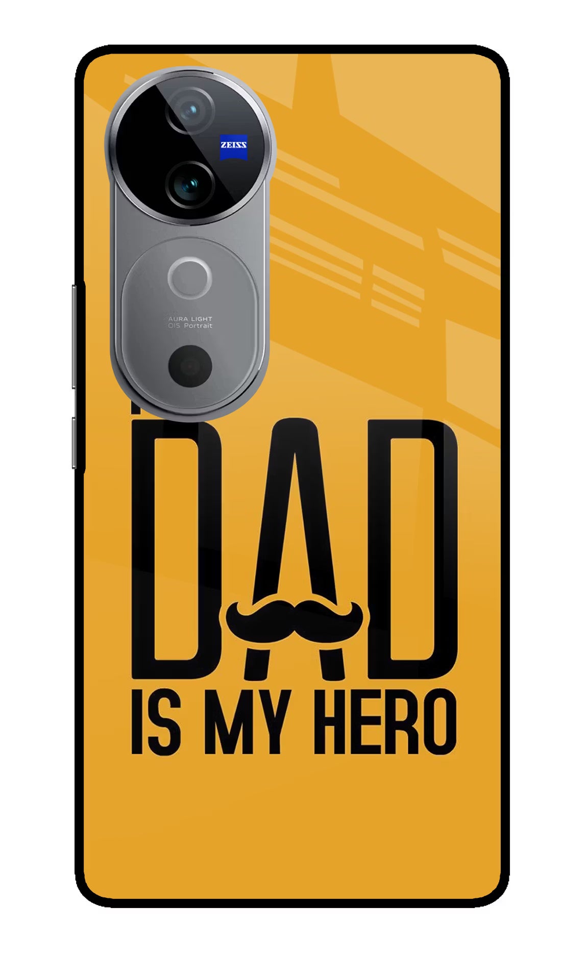 My Dad Is My Hero Vivo V40 5G Back Cover - My Dad Is My Hero Vivo V40 5G Glass Case Back Cover by Casekaro My Dad Is My Hero Vivo V40 5G Glass Case Back Cover by Casekaro