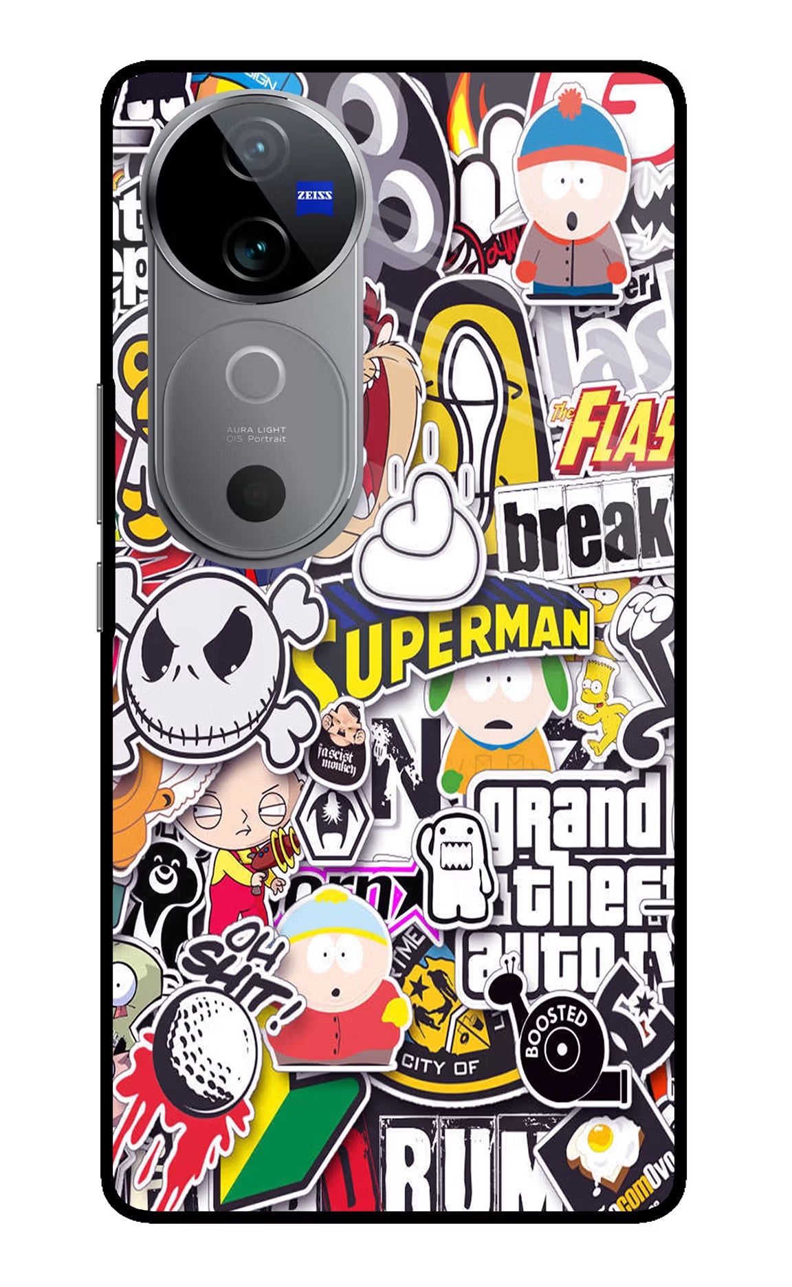 Sticker Bomb Vivo V40 5G Glass Case - Sticker Bomb Vivo V40 5G Glass Case Sticker Bomb Vivo V40 5G Glass Case