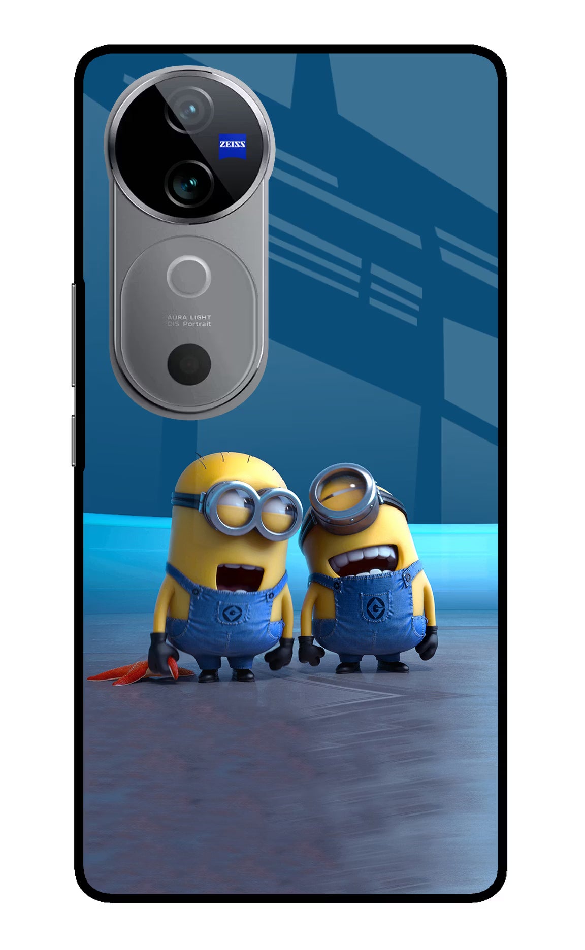 Minion Laughing Vivo V40 5G Back Cover - Minion Laughing Vivo V40 5G Glass Case Back Cover by Casekaro Minion Laughing Vivo V40 5G Glass Case Back Cover by Casekaro