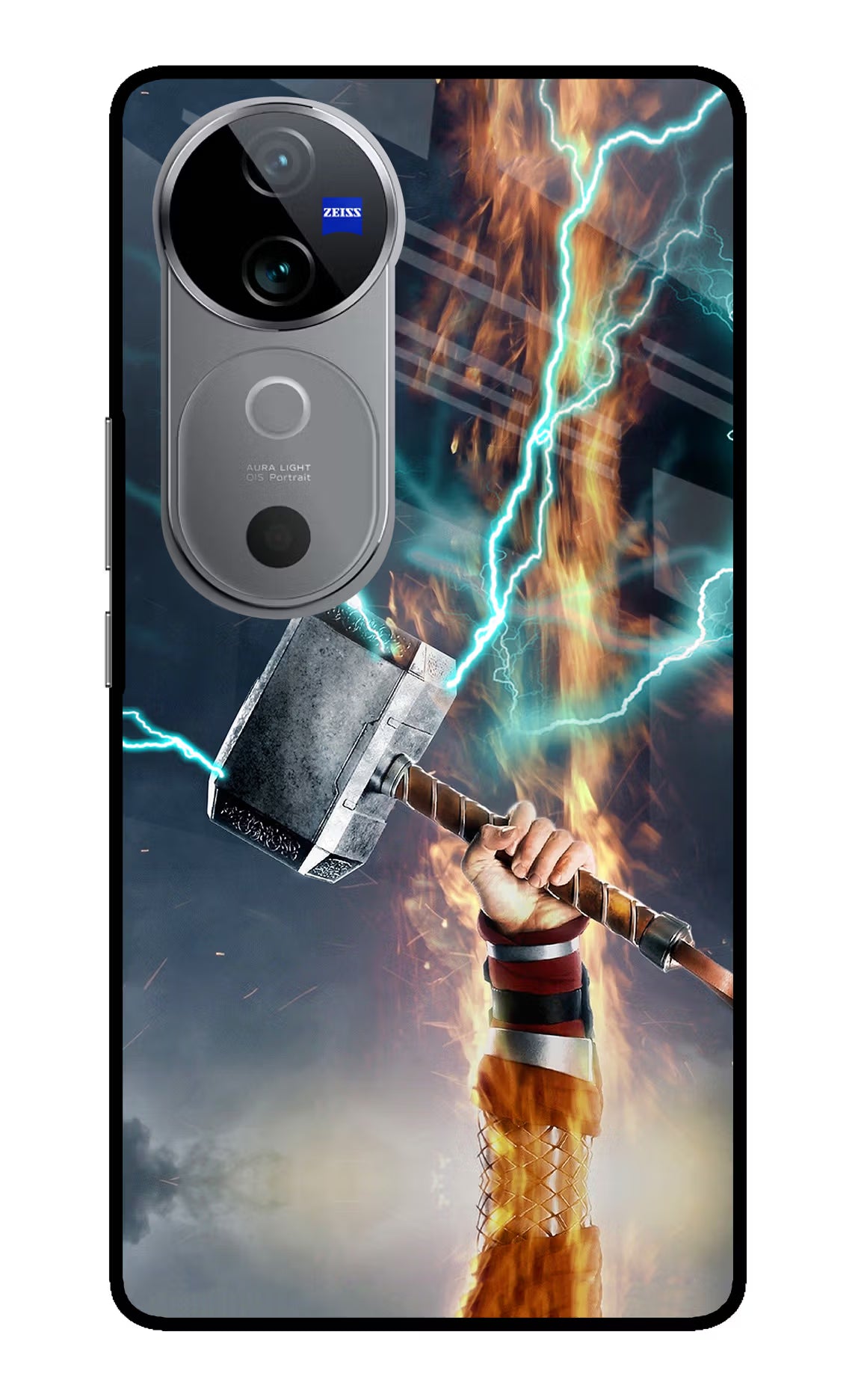 Thor Hammer Mjolnir Vivo V40 5G Back Cover - Thor Hammer Mjolnir Vivo V40 5G Glass Case Back Cover by Casekaro Thor Hammer Mjolnir Vivo V40 5G Glass Case Back Cover by Casekaro