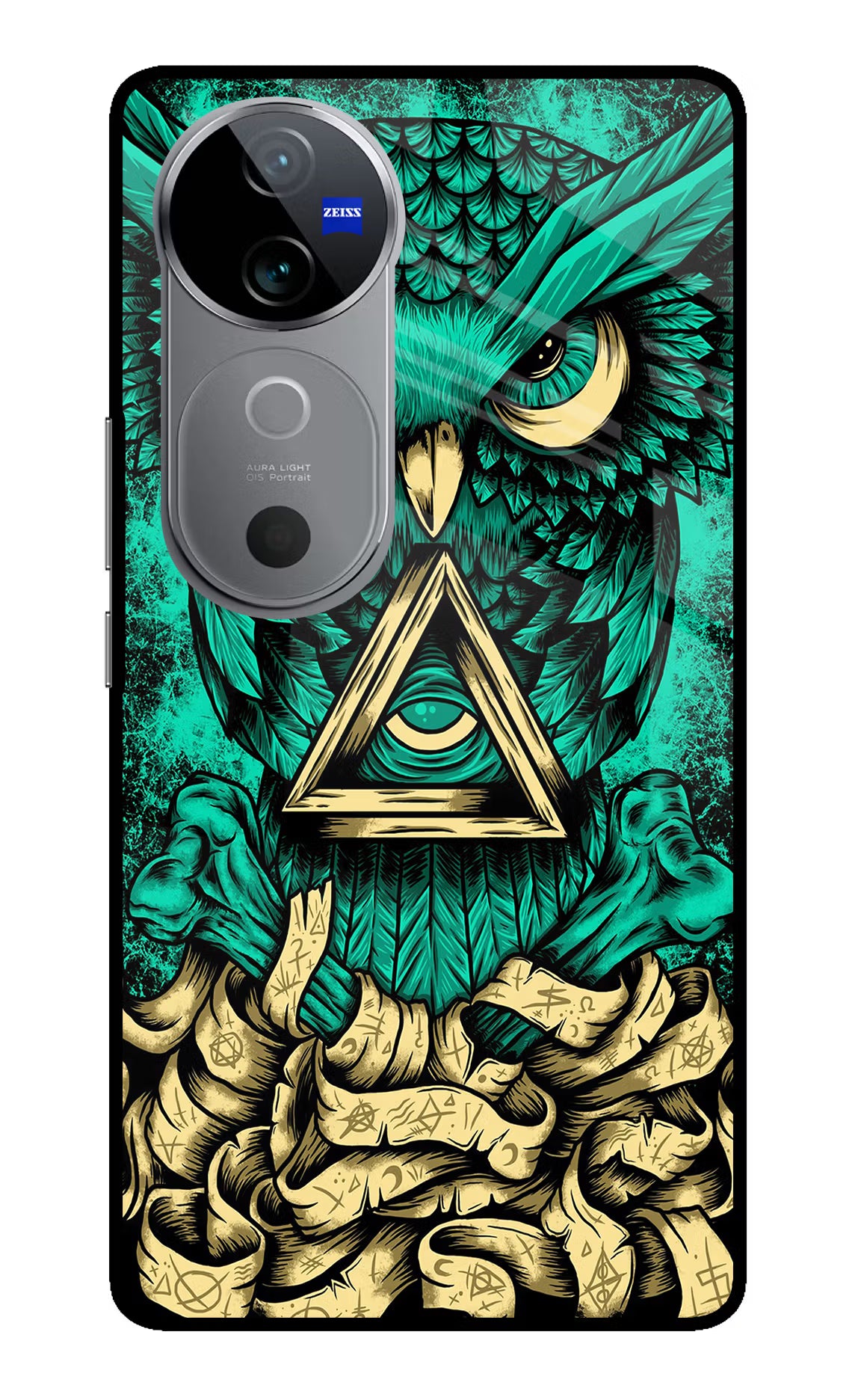 Green Owl Vivo V40 5G Glass Case - Green Owl Vivo V40 5G Glass Case Green Owl Vivo V40 5G Glass Case