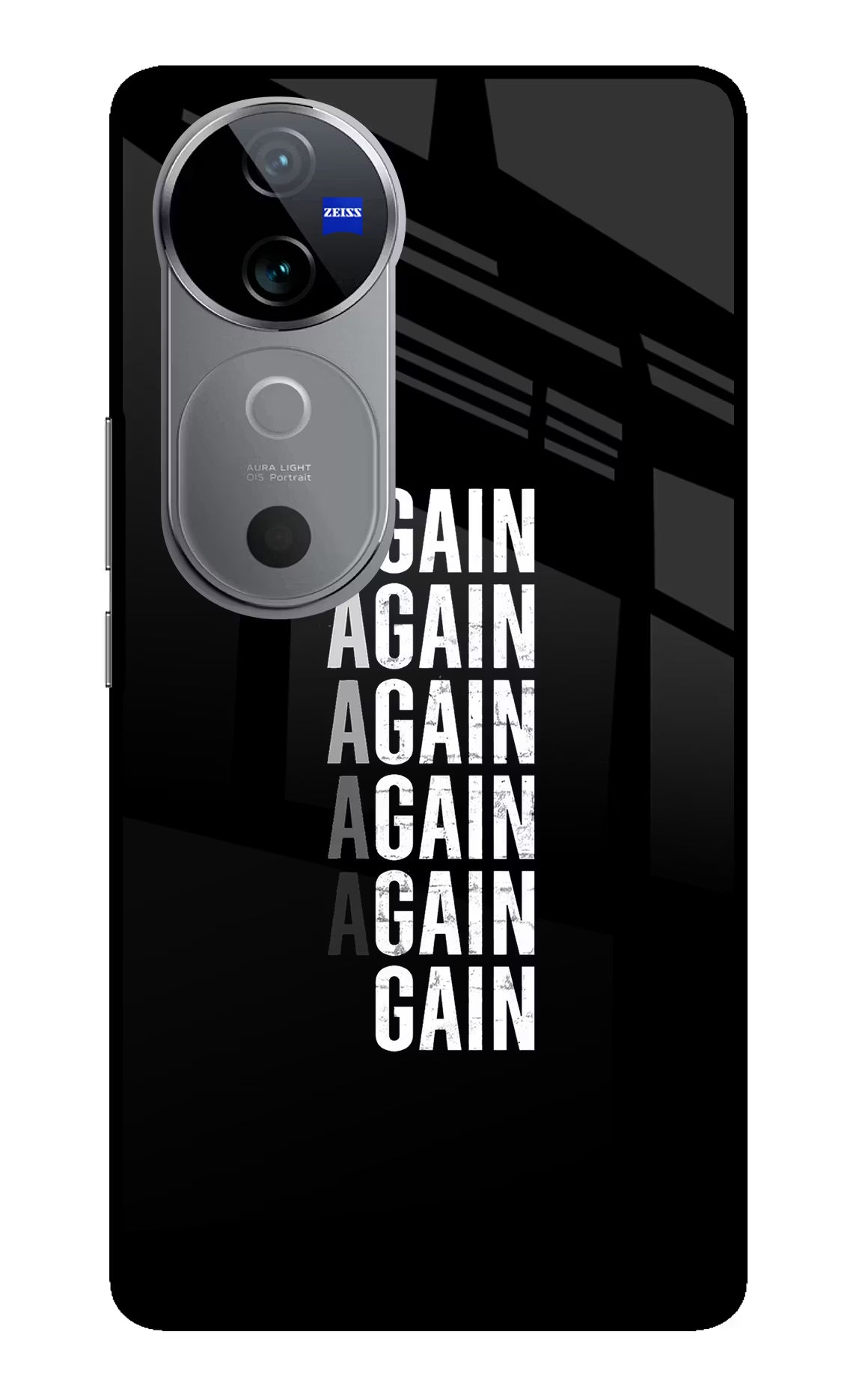 Again Again Gain Vivo V40 5G Back Cover - Again Again Gain Vivo V40 5G Glass Case Back Cover by Casekaro Again Again Gain Vivo V40 5G Glass Case Back Cover by Casekaro