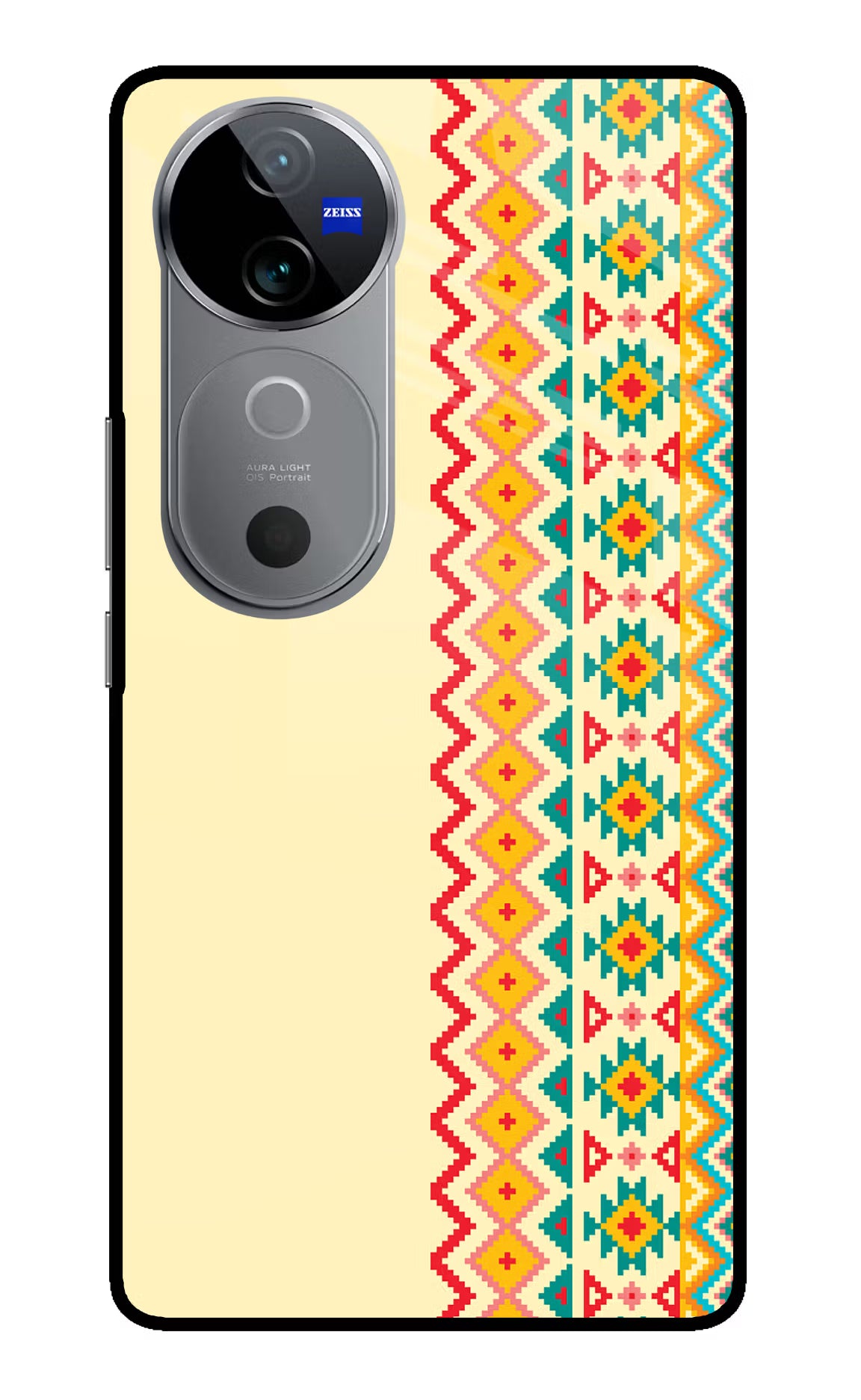 Ethnic Seamless Vivo V40 5G Glass Case - Ethnic Seamless Vivo V40 5G Glass Case Ethnic Seamless Vivo V40 5G Glass Case