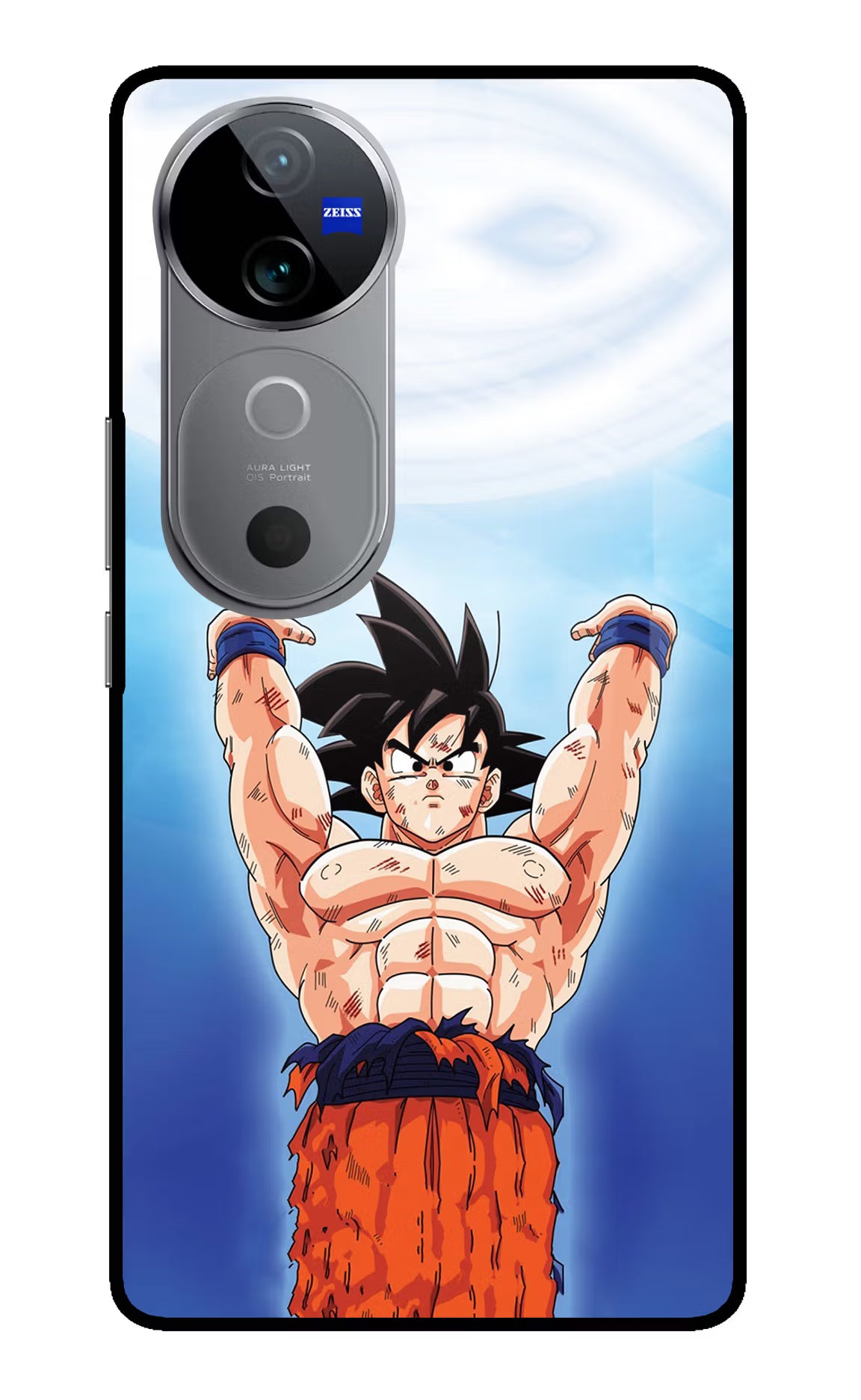 Goku Power Vivo V40 5G Back Cover - Goku Power Vivo V40 5G Glass Case Back Cover by Casekaro Goku Power Vivo V40 5G Glass Case Back Cover by Casekaro