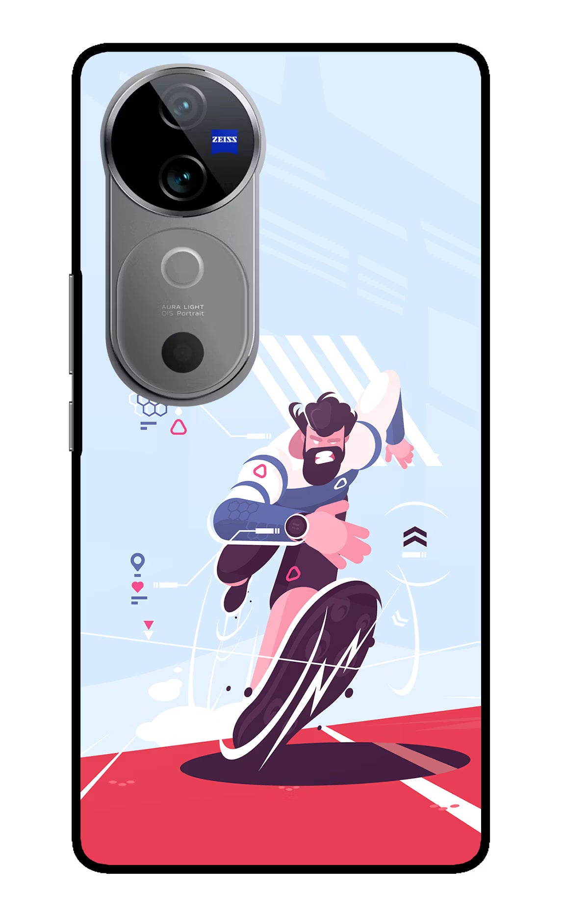 Run Pro Vivo V40 5G Back Cover - Run Pro Vivo V40 5G Glass Case Back Cover by Casekaro Run Pro Vivo V40 5G Glass Case Back Cover by Casekaro