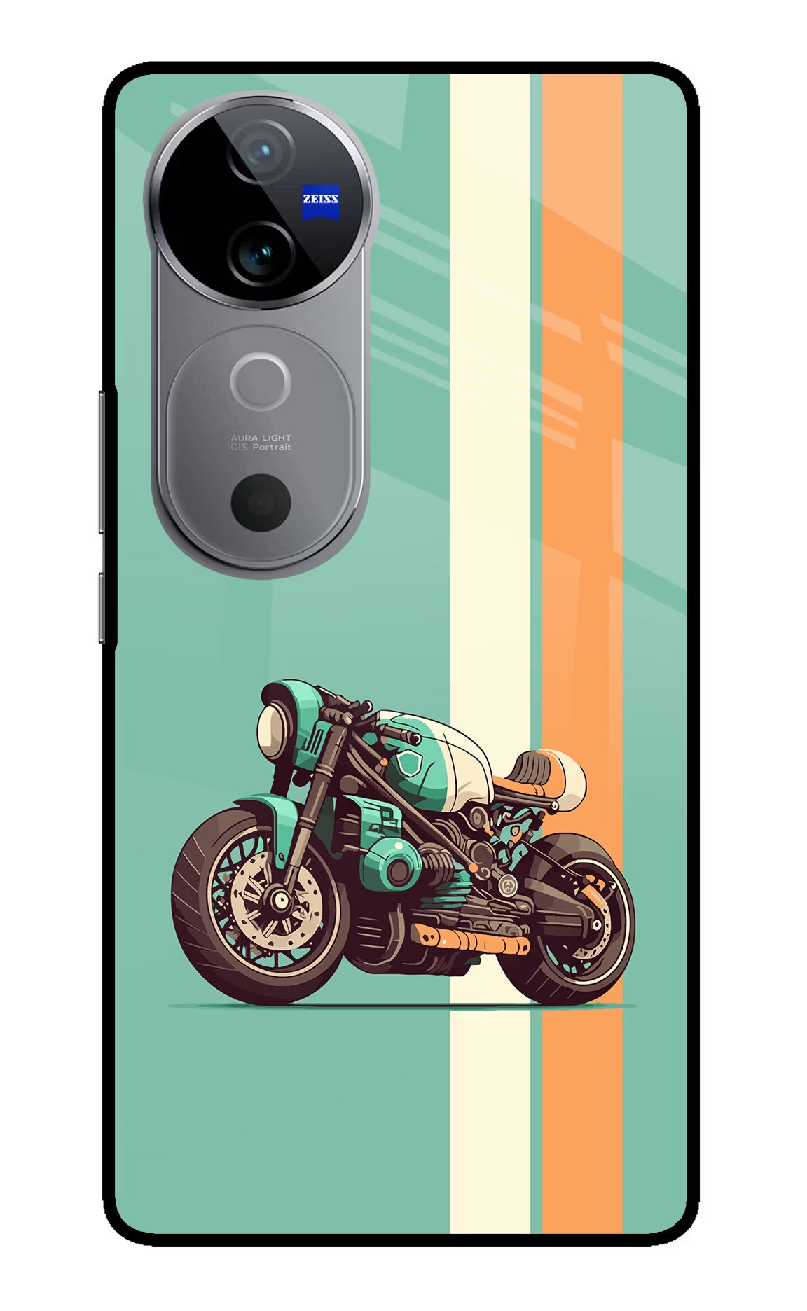 Striped Moto Drift Vivo V40 5G Glass Case - Striped Moto Drift Vivo V40 5G Glass Case Striped Moto Drift Vivo V40 5G Glass Case