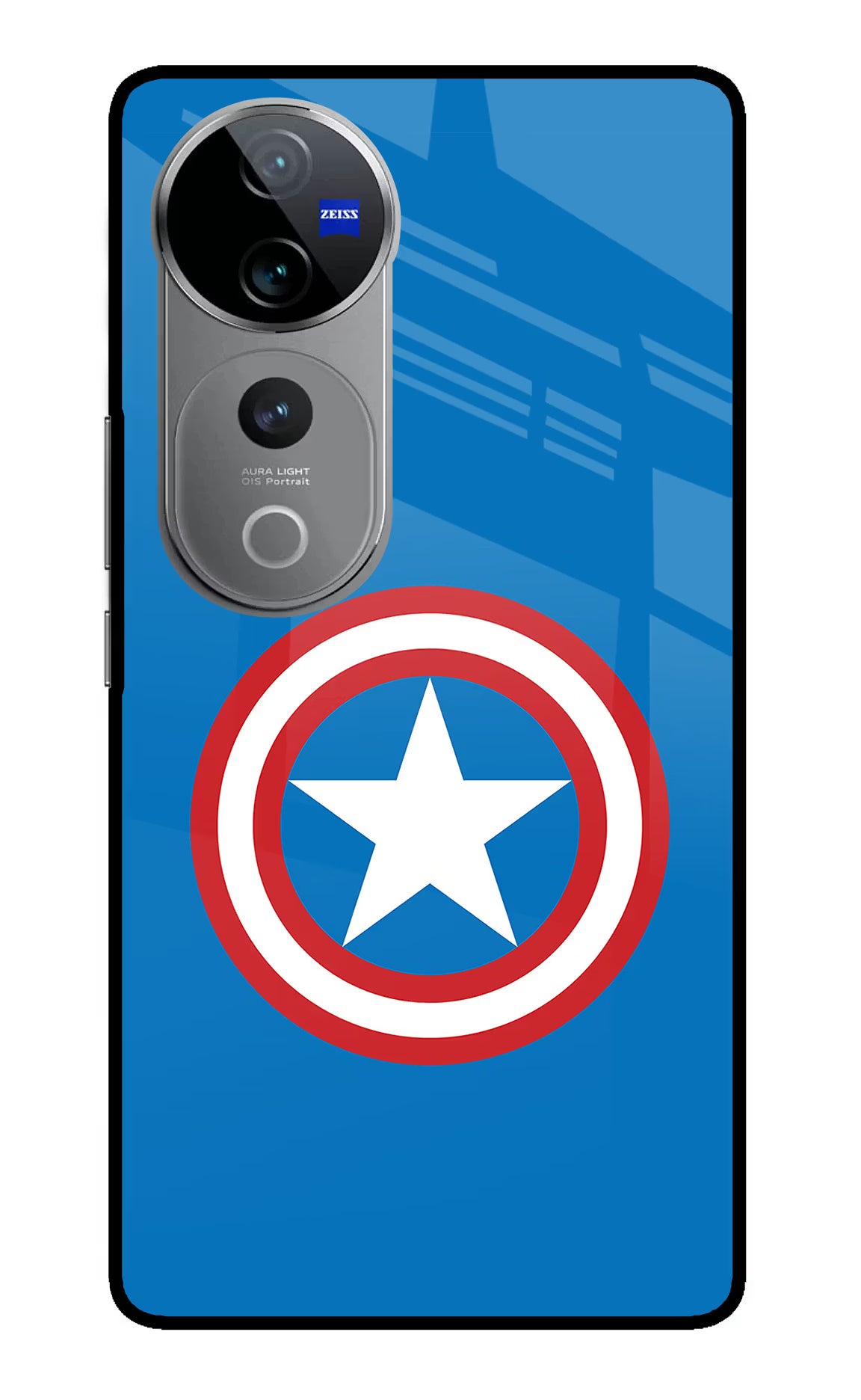 Captain America Logo Vivo V40 Pro 5G Glass Case - Captain America Logo Vivo V40 Pro 5G Glass Case Captain America Logo Vivo V40 Pro 5G Glass Case