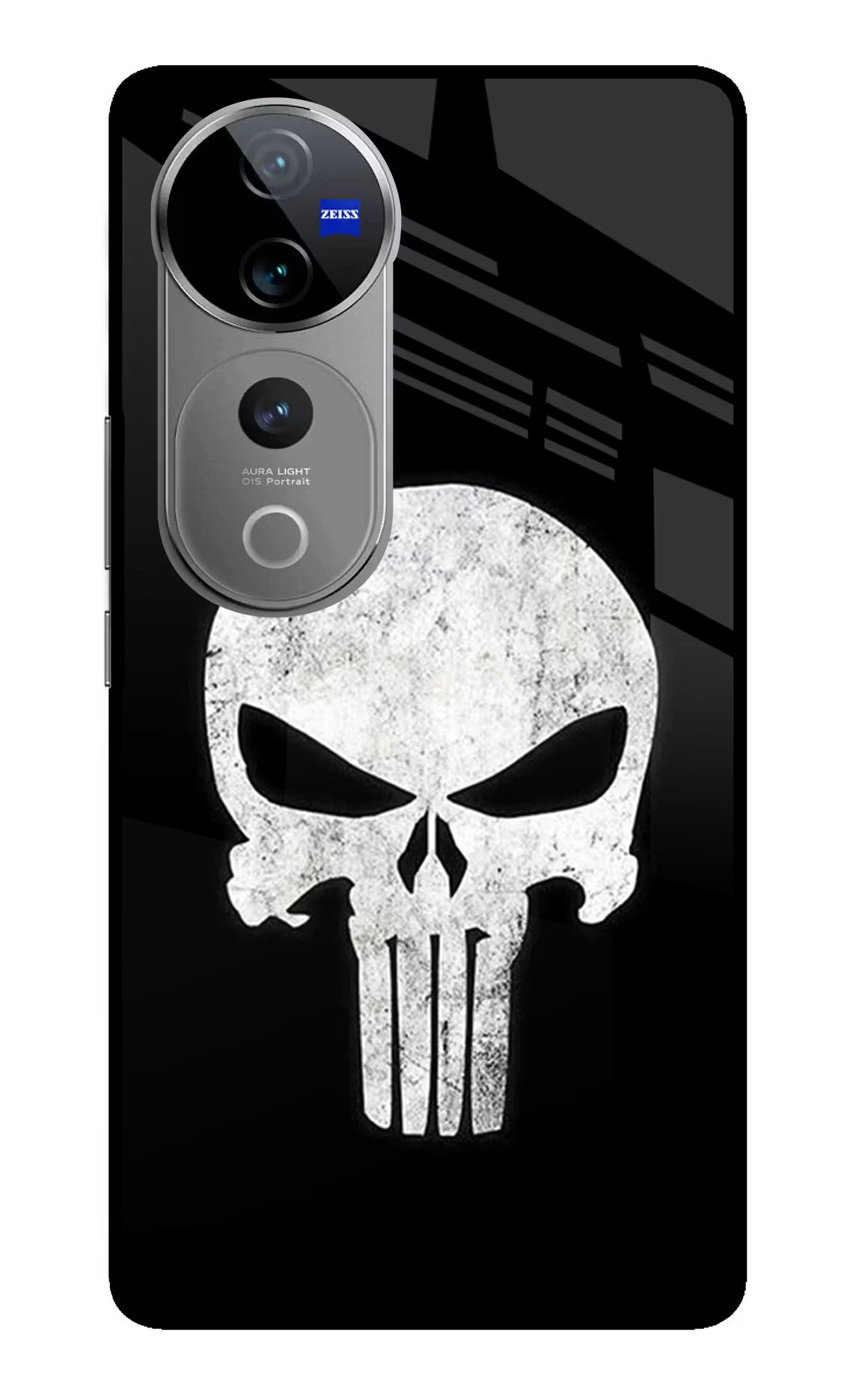 Punisher Skull Vivo V40 Pro 5G Glass Case - Punisher Skull Vivo V40 Pro 5G Glass Case Punisher Skull Vivo V40 Pro 5G Glass Case
