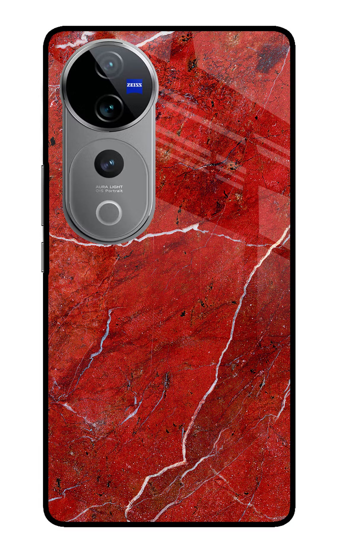 Red Marble Design Vivo V40 Pro 5G Glass Case - Red Marble Design Vivo V40 Pro 5G Glass Case Red Marble Design Vivo V40 Pro 5G Glass Case