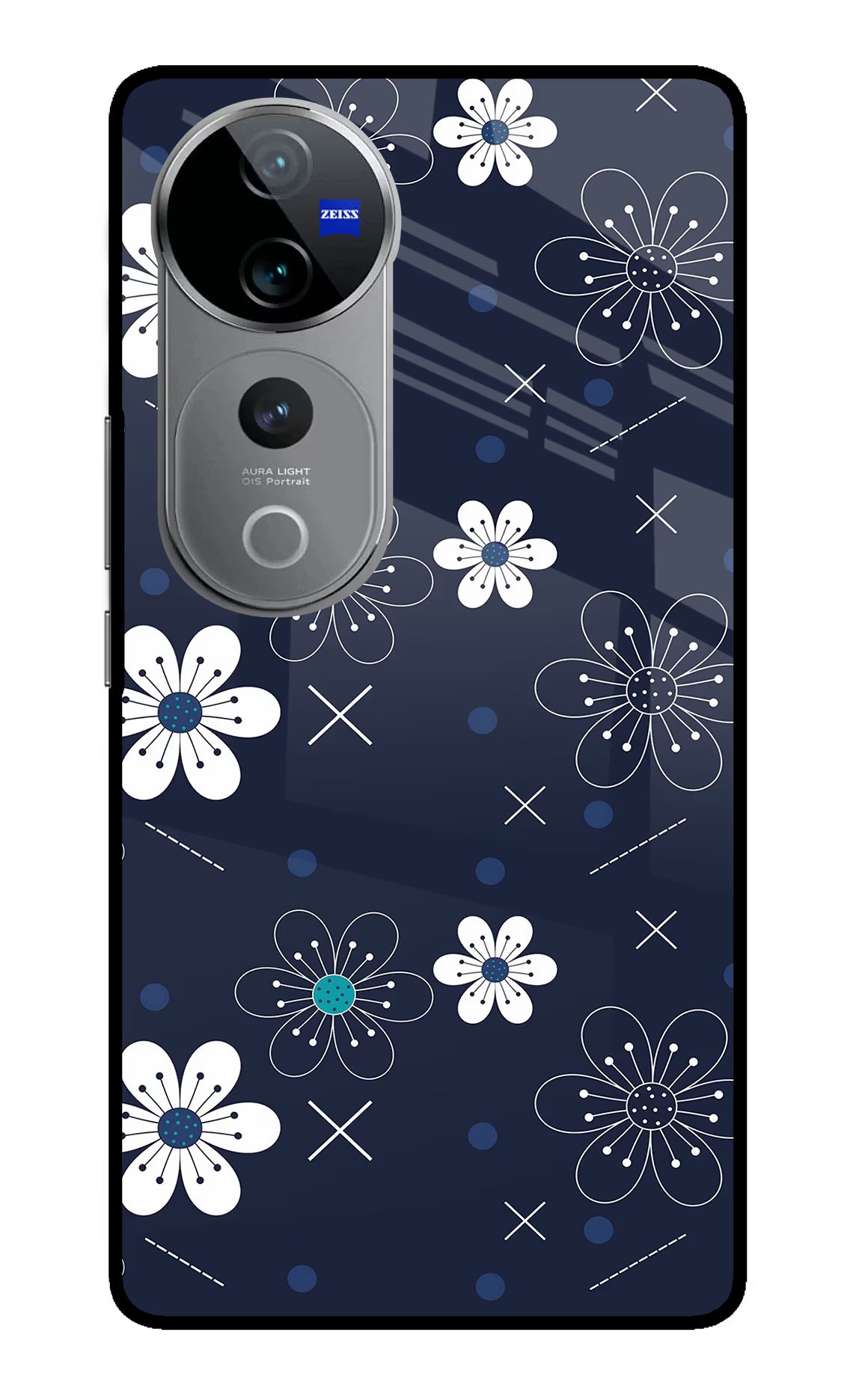 Flowers Vivo V40 Pro 5G Glass Case - Flowers Vivo V40 Pro 5G Glass Case Flowers Vivo V40 Pro 5G Glass Case