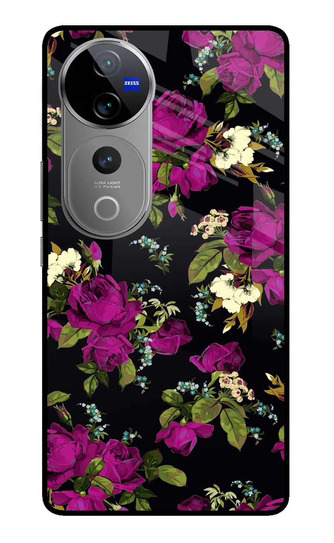 Flowers Vivo V40 Pro 5G Glass Case - Flowers Vivo V40 Pro 5G Glass Case Flowers Vivo V40 Pro 5G Glass Case