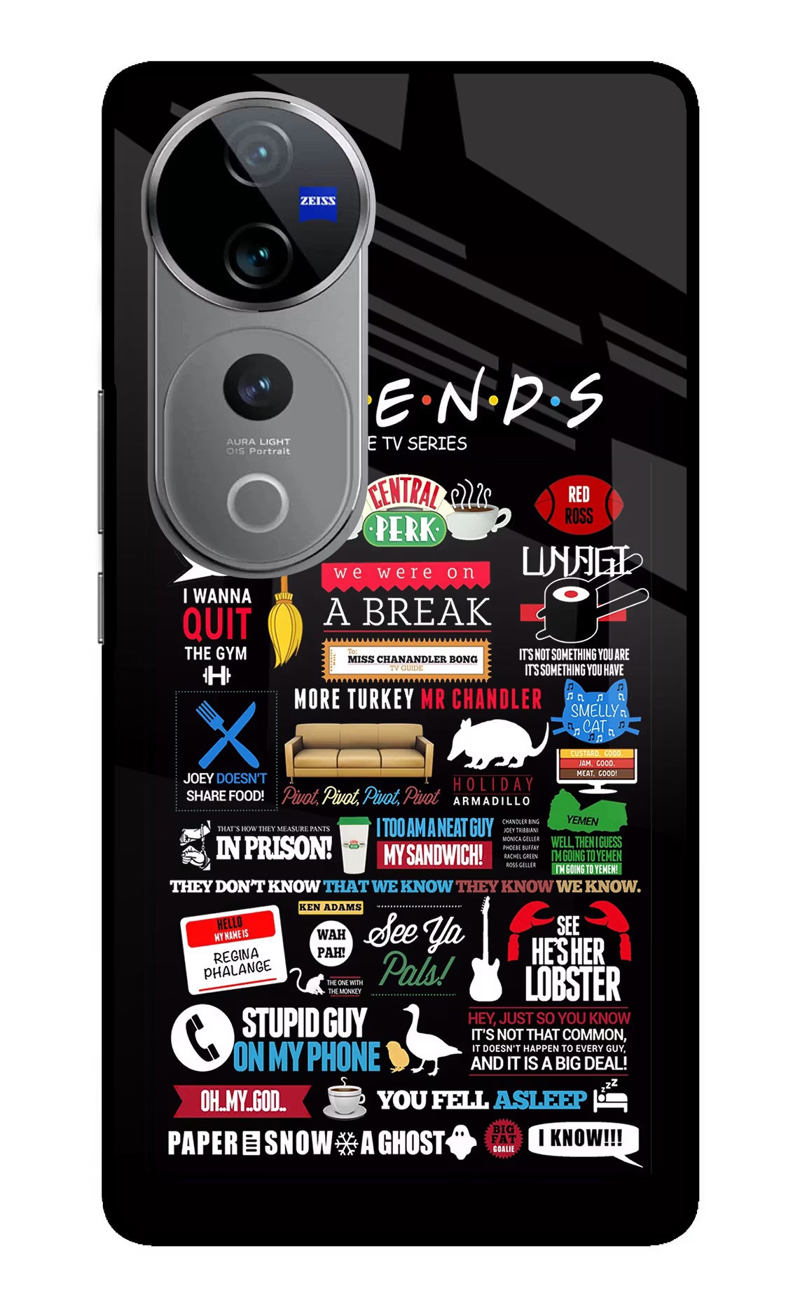 FRIENDS Vivo V40 Pro 5G Glass Case - FRIENDS Vivo V40 Pro 5G Glass Case FRIENDS Vivo V40 Pro 5G Glass Case