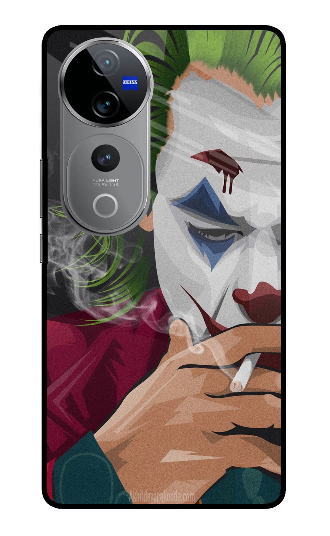 Joker Smoking Vivo V40 Pro 5G Glass Case - Joker Smoking Vivo V40 Pro 5G Glass Case Joker Smoking Vivo V40 Pro 5G Glass Case