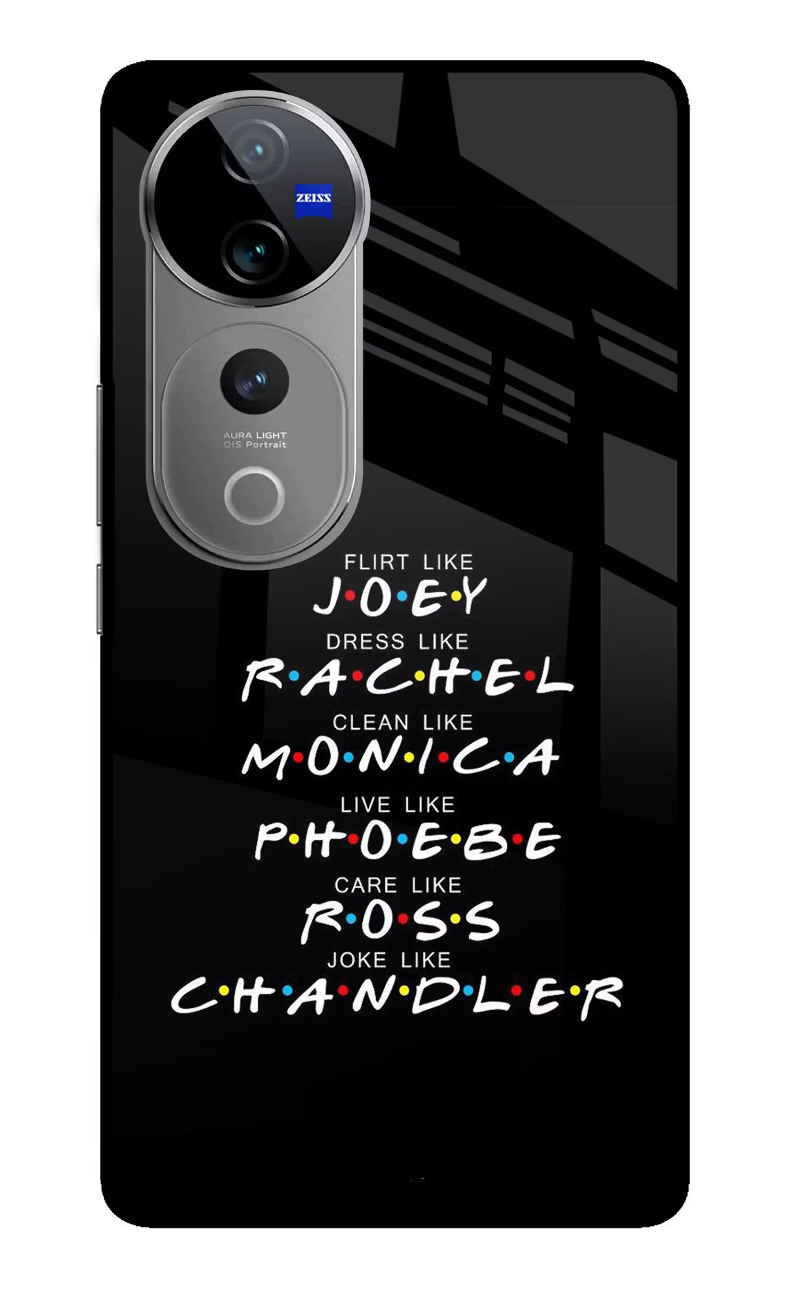 FRIENDS Character Vivo V40 Pro 5G Glass Case - FRIENDS Character Vivo V40 Pro 5G Glass Case FRIENDS Character Vivo V40 Pro 5G Glass Case
