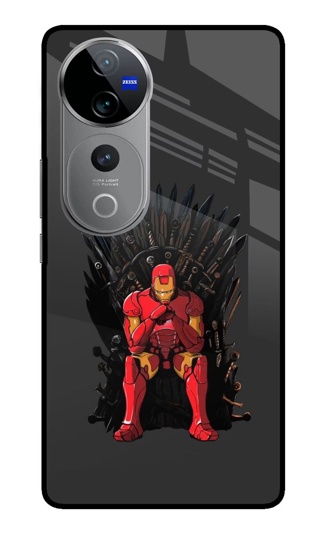 Ironman Throne Vivo V40 Pro 5G Glass Case - Ironman Throne Vivo V40 Pro 5G Glass Case Ironman Throne Vivo V40 Pro 5G Glass Case