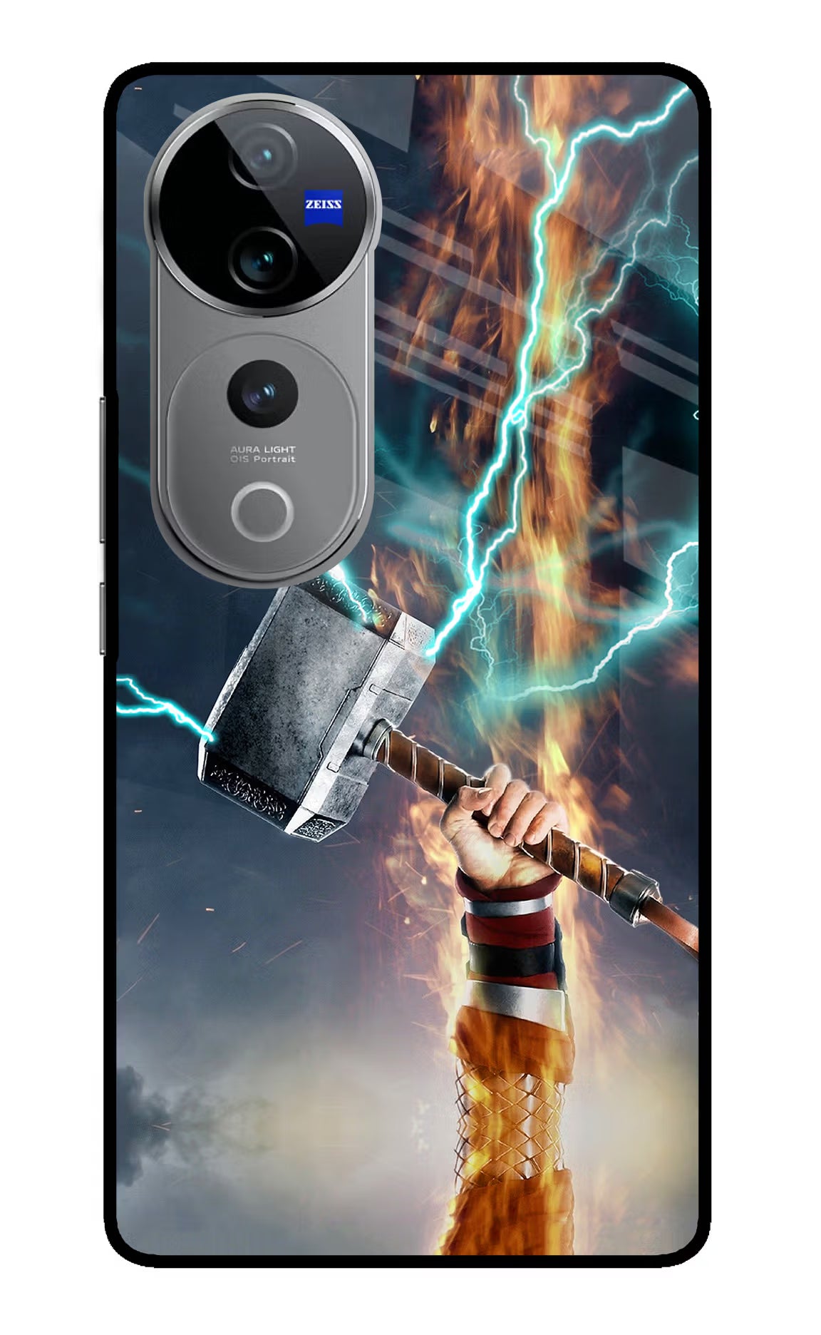 Thor Hammer Mjolnir Vivo V40 Pro 5G Glass Case - Thor Hammer Mjolnir Vivo V40 Pro 5G Glass Case Thor Hammer Mjolnir Vivo V40 Pro 5G Glass Case