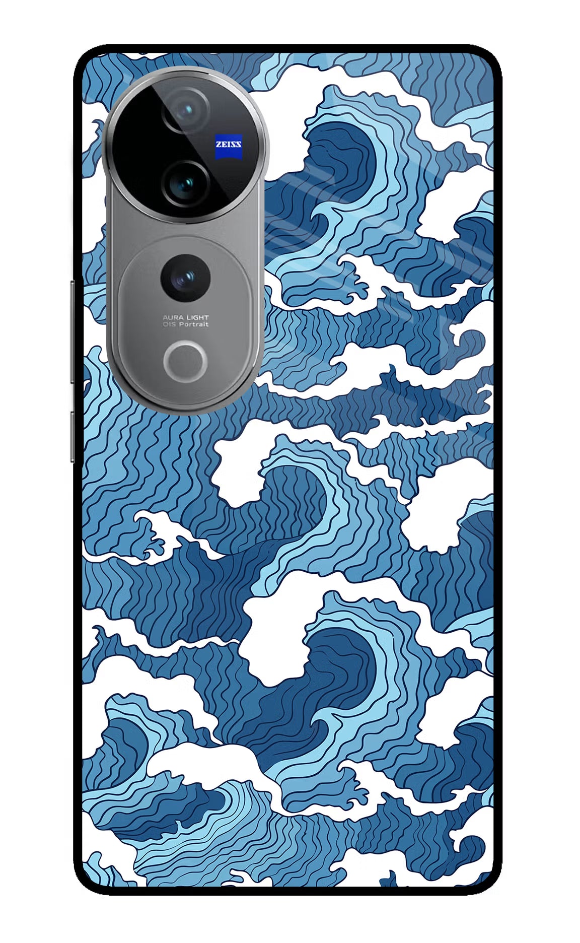 Blue Waves Vivo V40 Pro 5G Glass Case - Blue Waves Vivo V40 Pro 5G Glass Case Blue Waves Vivo V40 Pro 5G Glass Case