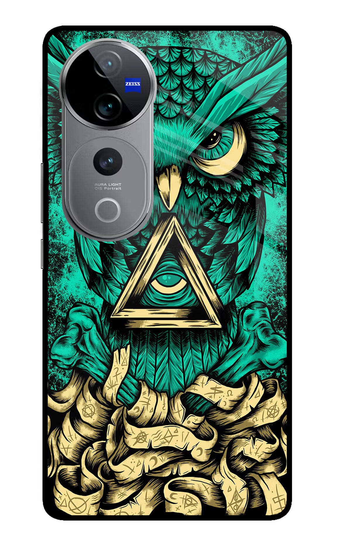 Green Owl Vivo V40 Pro 5G Glass Case - Green Owl Vivo V40 Pro 5G Glass Case Green Owl Vivo V40 Pro 5G Glass Case