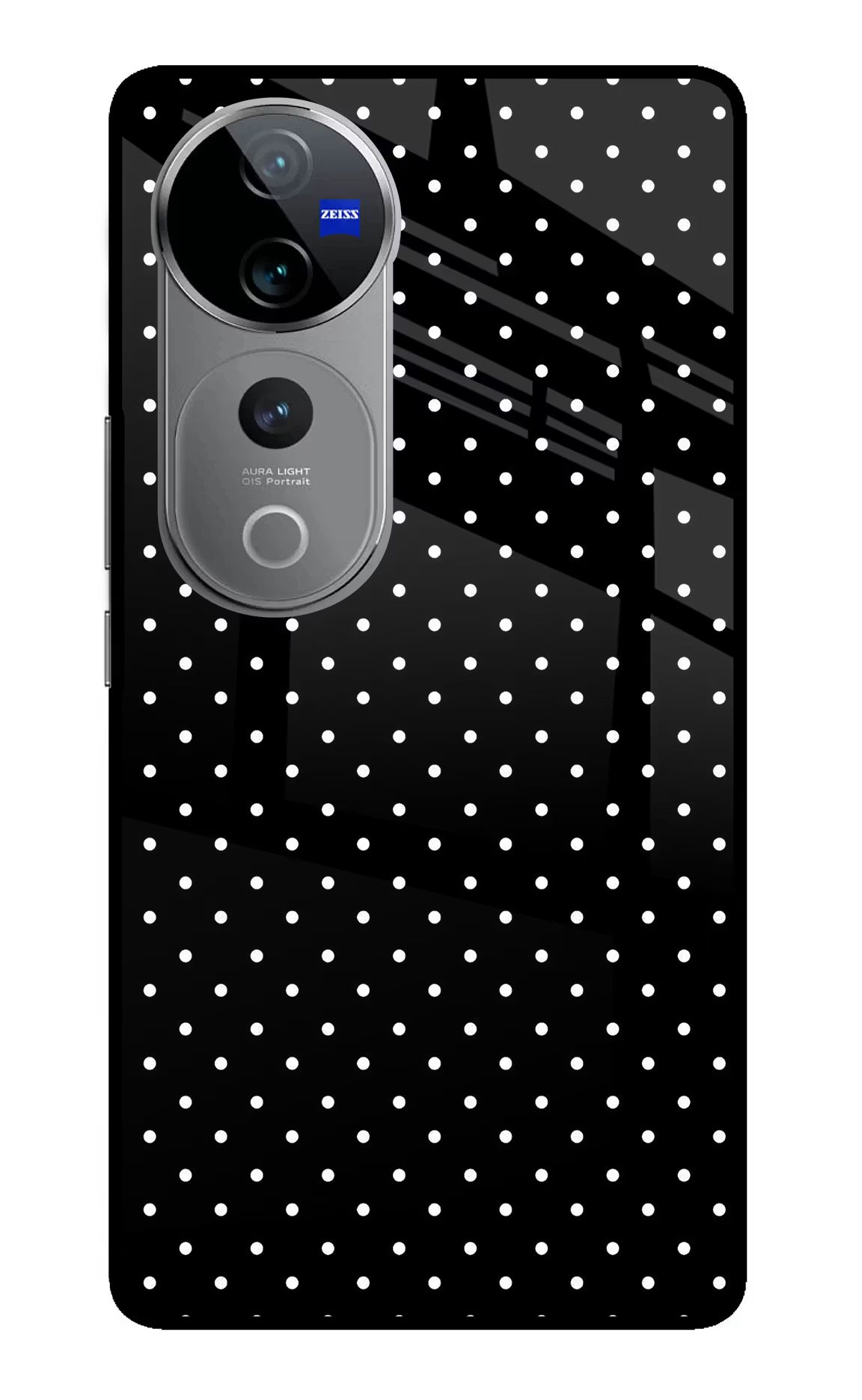 White Dots Vivo V40 Pro 5G Glass Case - White Dots Vivo V40 Pro 5G Glass Case White Dots Vivo V40 Pro 5G Glass Case