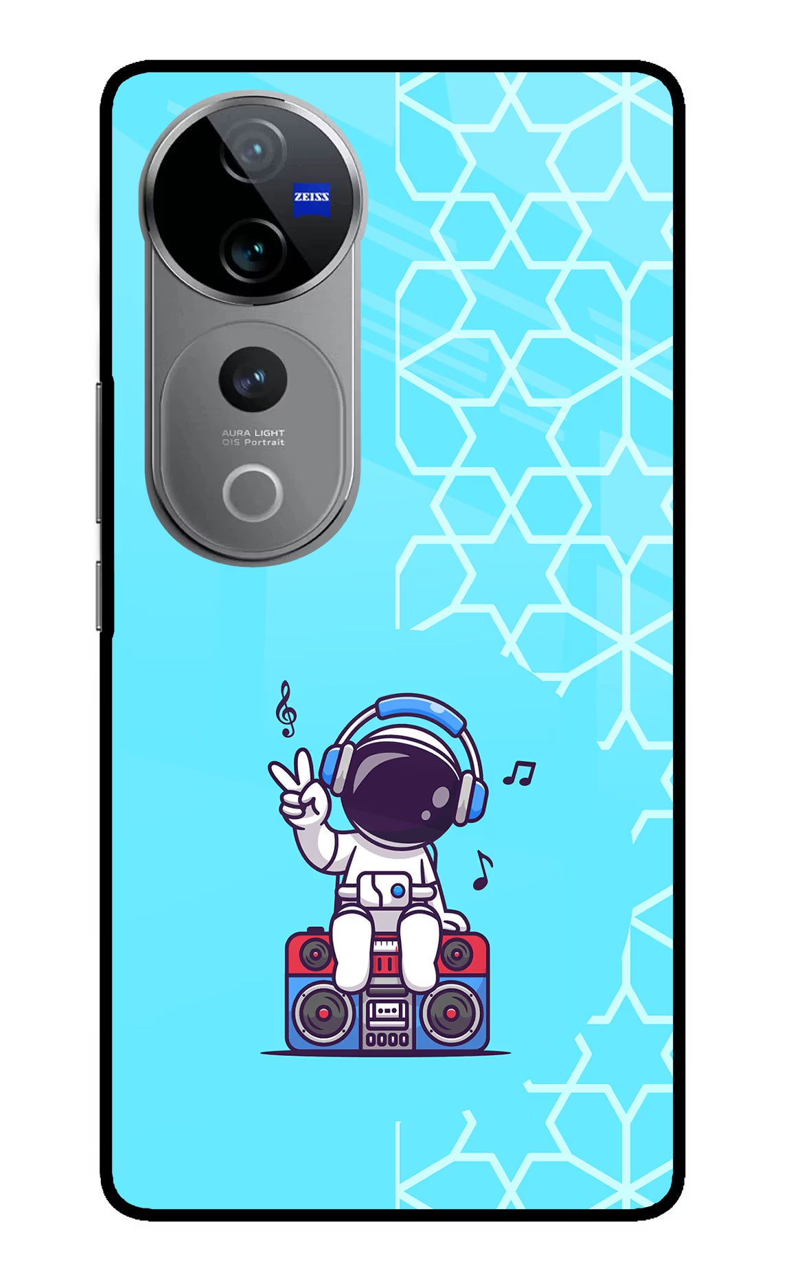 Cute Astronaut Chilling Vivo V40 Pro 5G Glass Case - Cute Astronaut Chilling Vivo V40 Pro 5G Glass Case Cute Astronaut Chilling Vivo V40 Pro 5G Glass Case