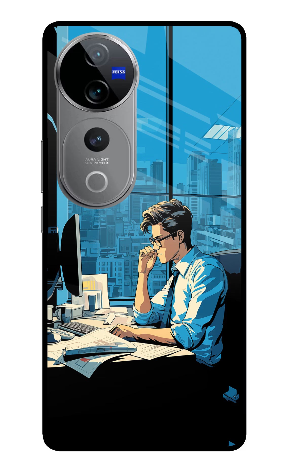 Focused Hustler (AI Generated) Vivo V40 Pro 5G Glass Case - Focused Hustler (AI Generated) Vivo V40 Pro 5G Glass Case Focused Hustler (AI Generated) Vivo V40 Pro 5G Glass Case