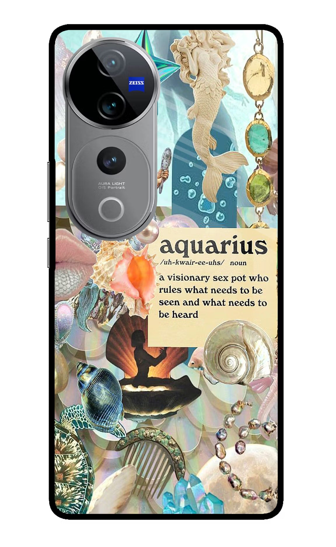 Aquarius Zodiac Vivo V40 Pro 5G Glass Case - Aquarius Zodiac Vivo V40 Pro 5G Glass Case Aquarius Zodiac Vivo V40 Pro 5G Glass Case