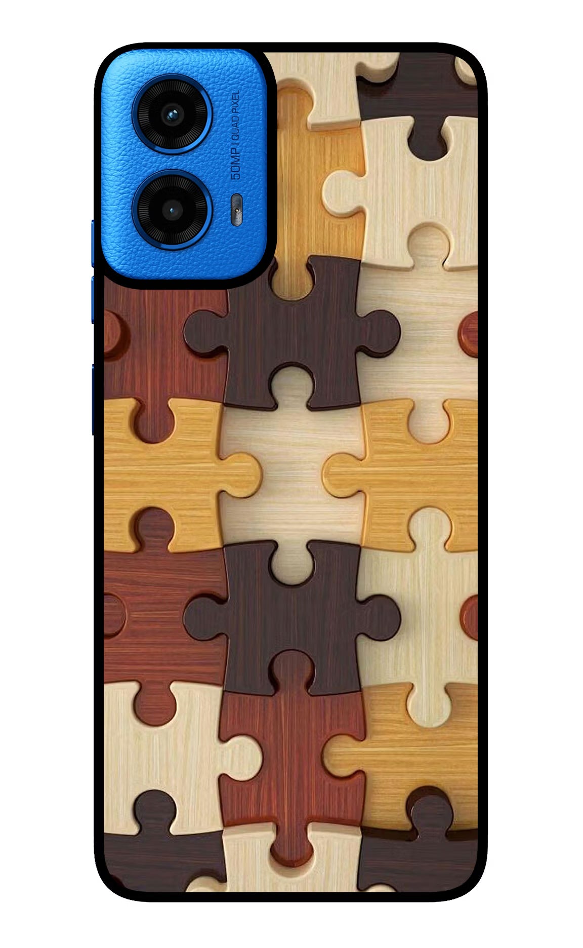 Wooden Puzzle Moto G45 Glass Case - Wooden Puzzle Moto G45 Glass Case Wooden Puzzle Moto G45 Glass Case