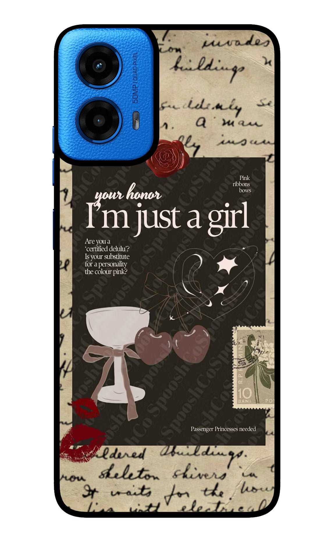 I am just a girl Moto G45 Glass Case - I am just a girl Moto G45 Glass Case I am just a girl Moto G45 Glass Case