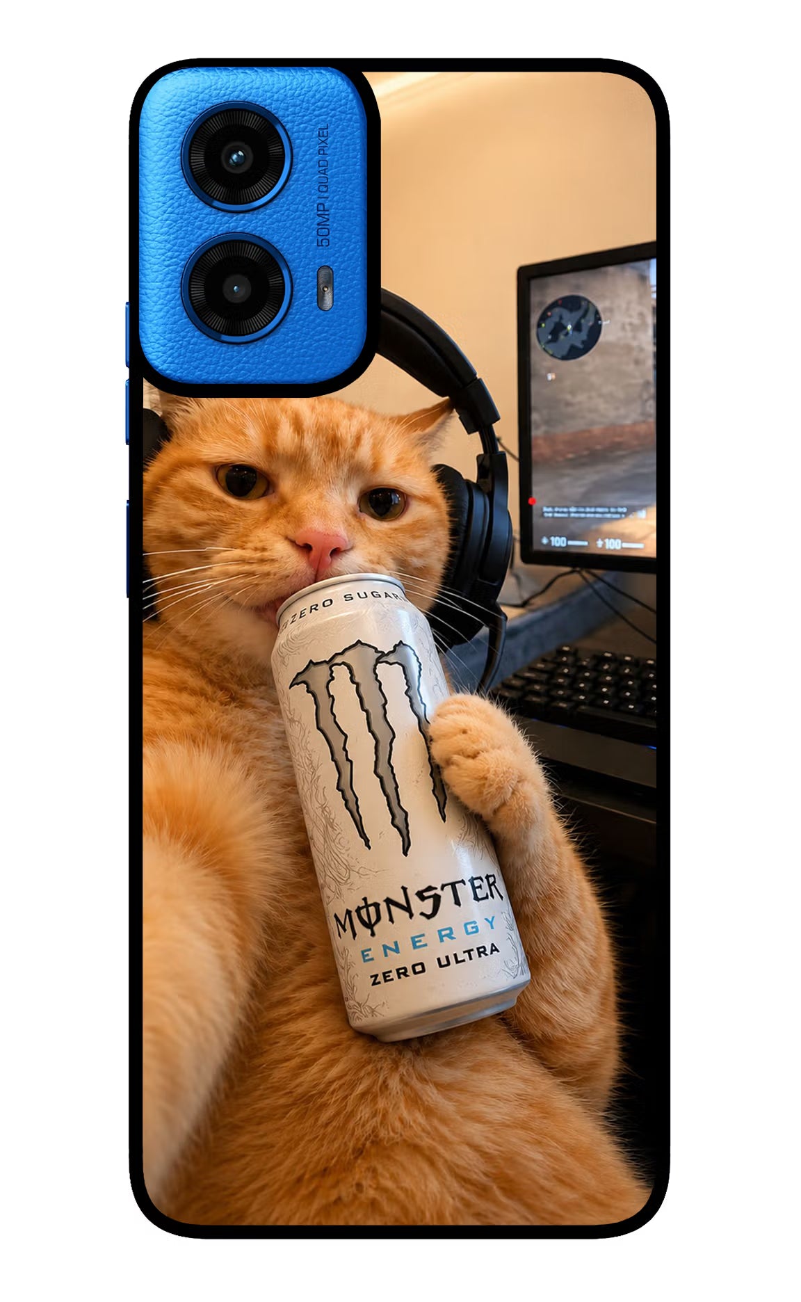 Gamer Cat Energy Moto G45 Glass Case - Gamer Cat Energy Moto G45 Glass Case Gamer Cat Energy Moto G45 Glass Case