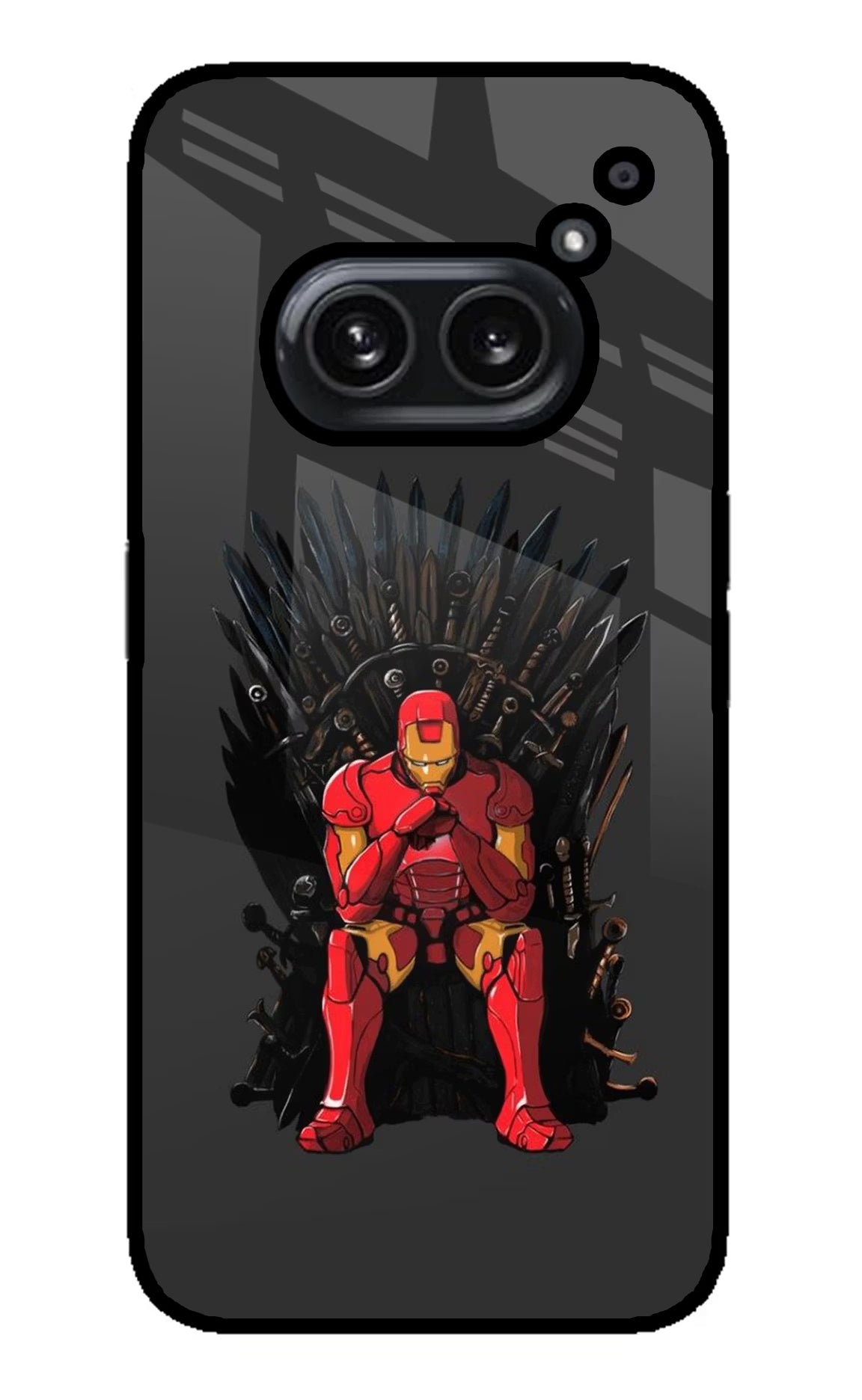Ironman Throne Nothing Phone 2A Plus Back Cover - Ironman Throne Nothing Phone 2A Plus Glass Case Back Cover by Casekaro Ironman Throne Nothing Phone 2A Plus Glass Case Back Cover by Casekaro