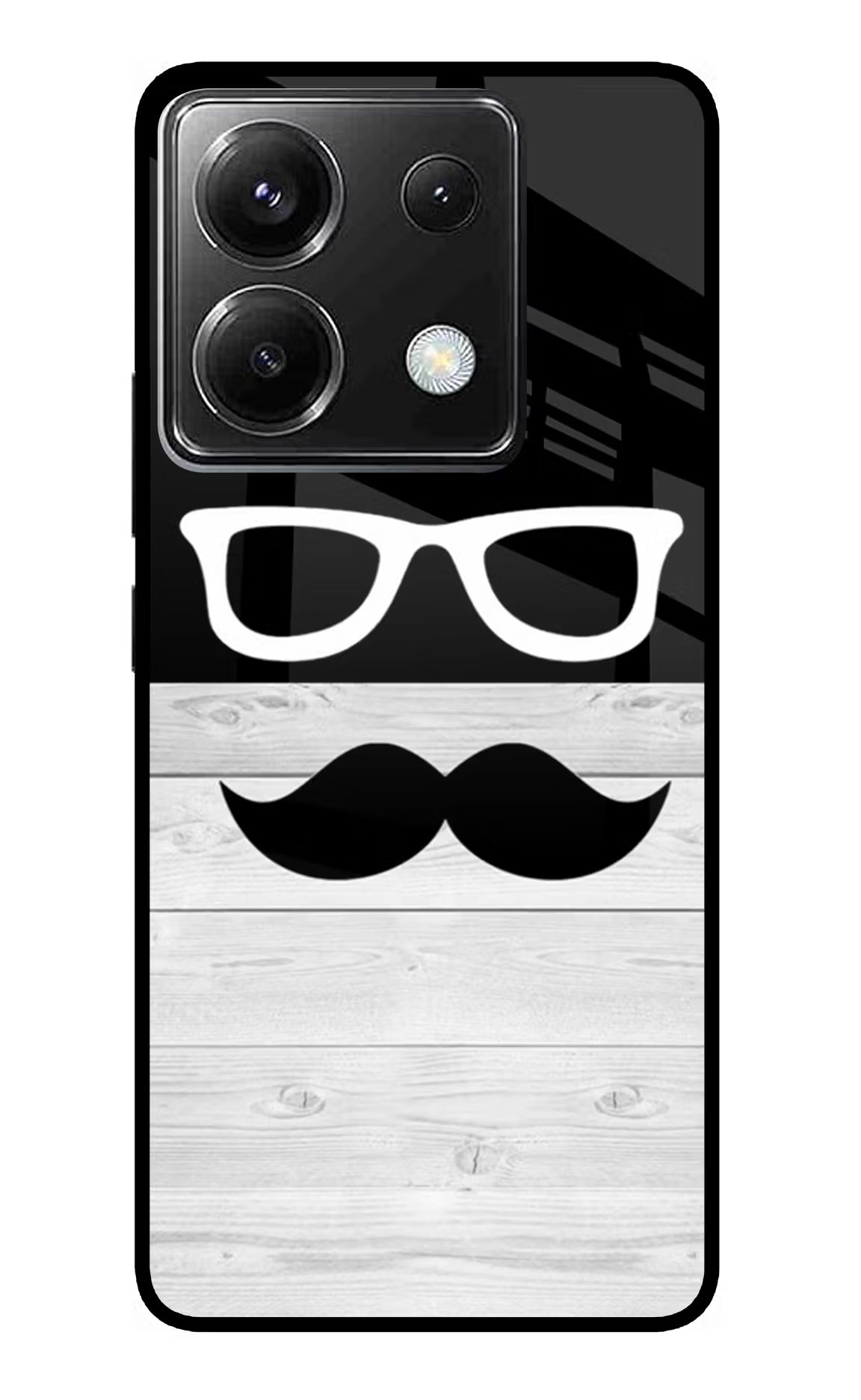 Mustache Poco X6 Glass Case - Mustache Poco X6 Glass Case Mustache Poco X6 Glass Case