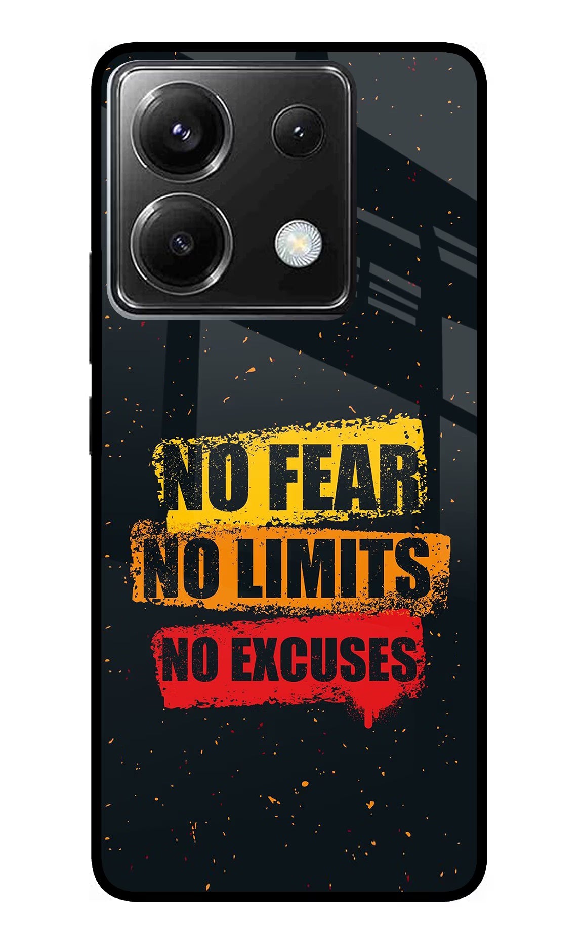 No Fear No Limits No Excuse Poco X6 Glass Case - No Fear No Limits No Excuse Poco X6 Glass Case No Fear No Limits No Excuse Poco X6 Glass Case