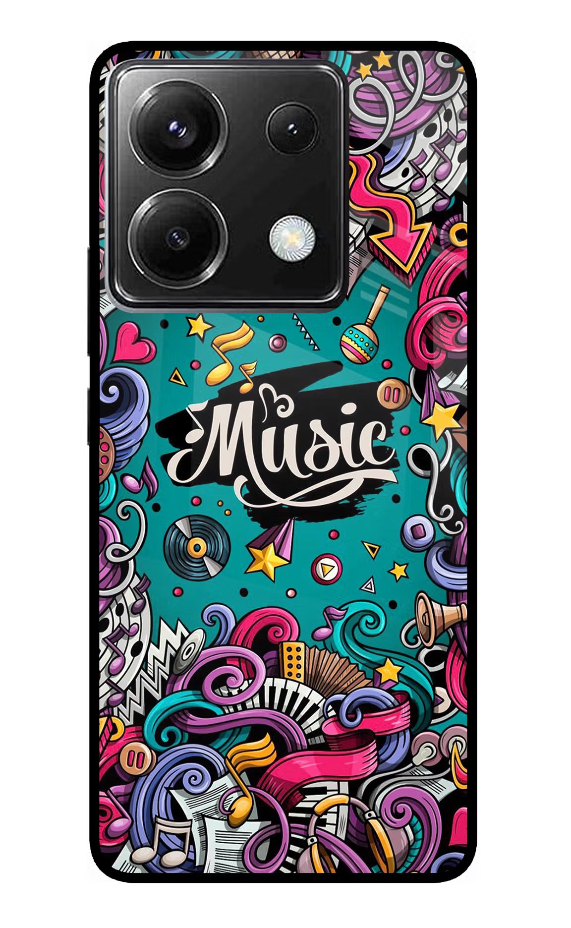 Music Graffiti Poco X6 Glass Case - Music Graffiti Poco X6 Glass Case Music Graffiti Poco X6 Glass Case