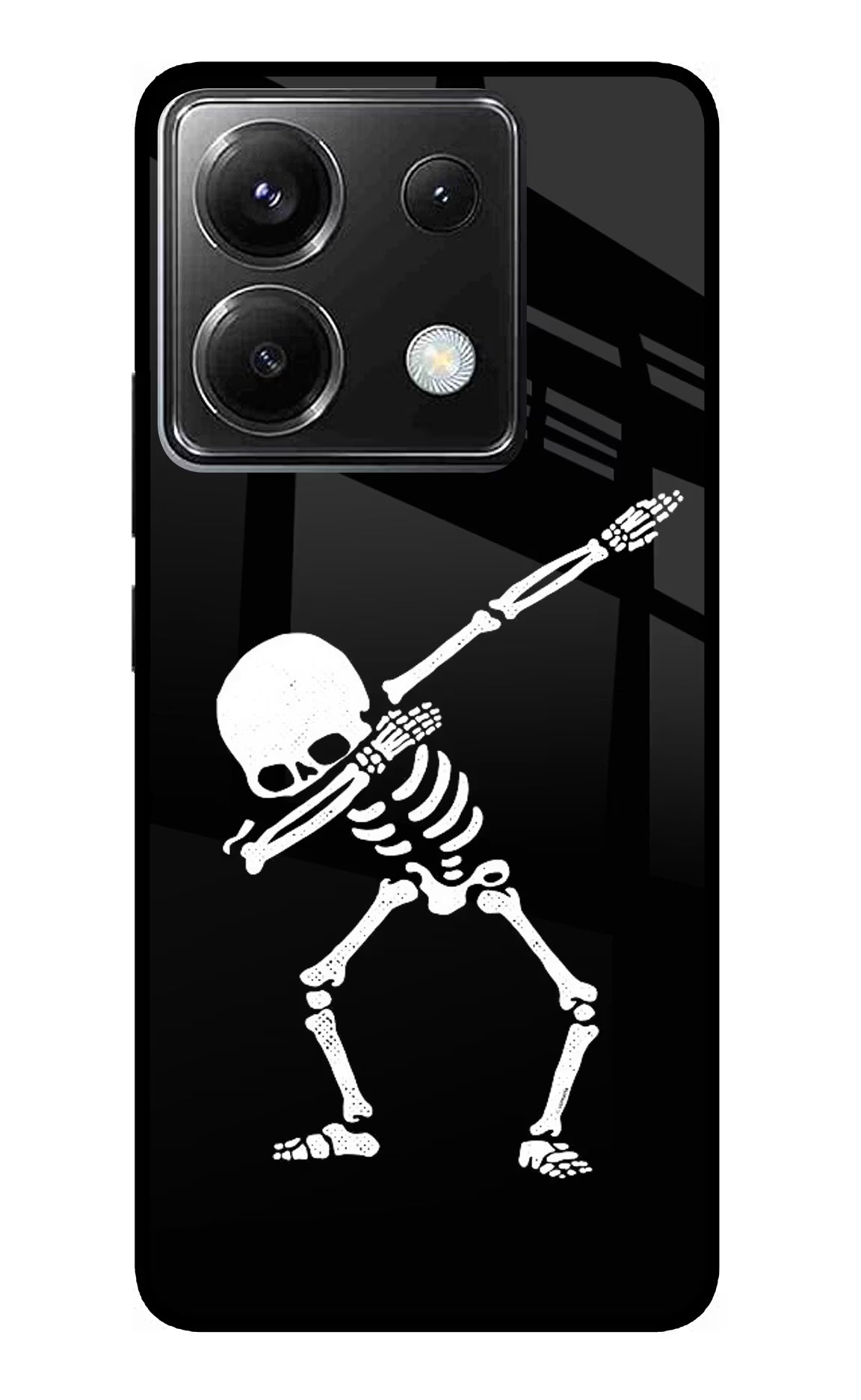 Dabbing Skeleton Art Poco X6 Glass Case - Dabbing Skeleton Art Poco X6 Glass Case Dabbing Skeleton Art Poco X6 Glass Case