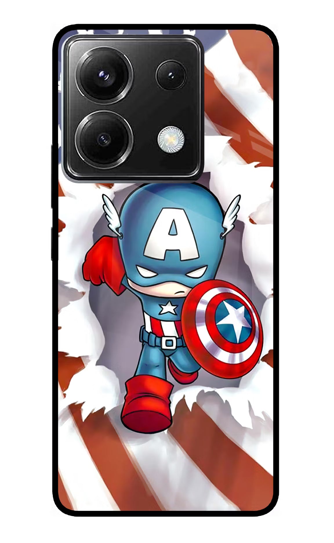 Captain America Poco X6 Glass Case - Captain America Poco X6 Glass Case Captain America Poco X6 Glass Case