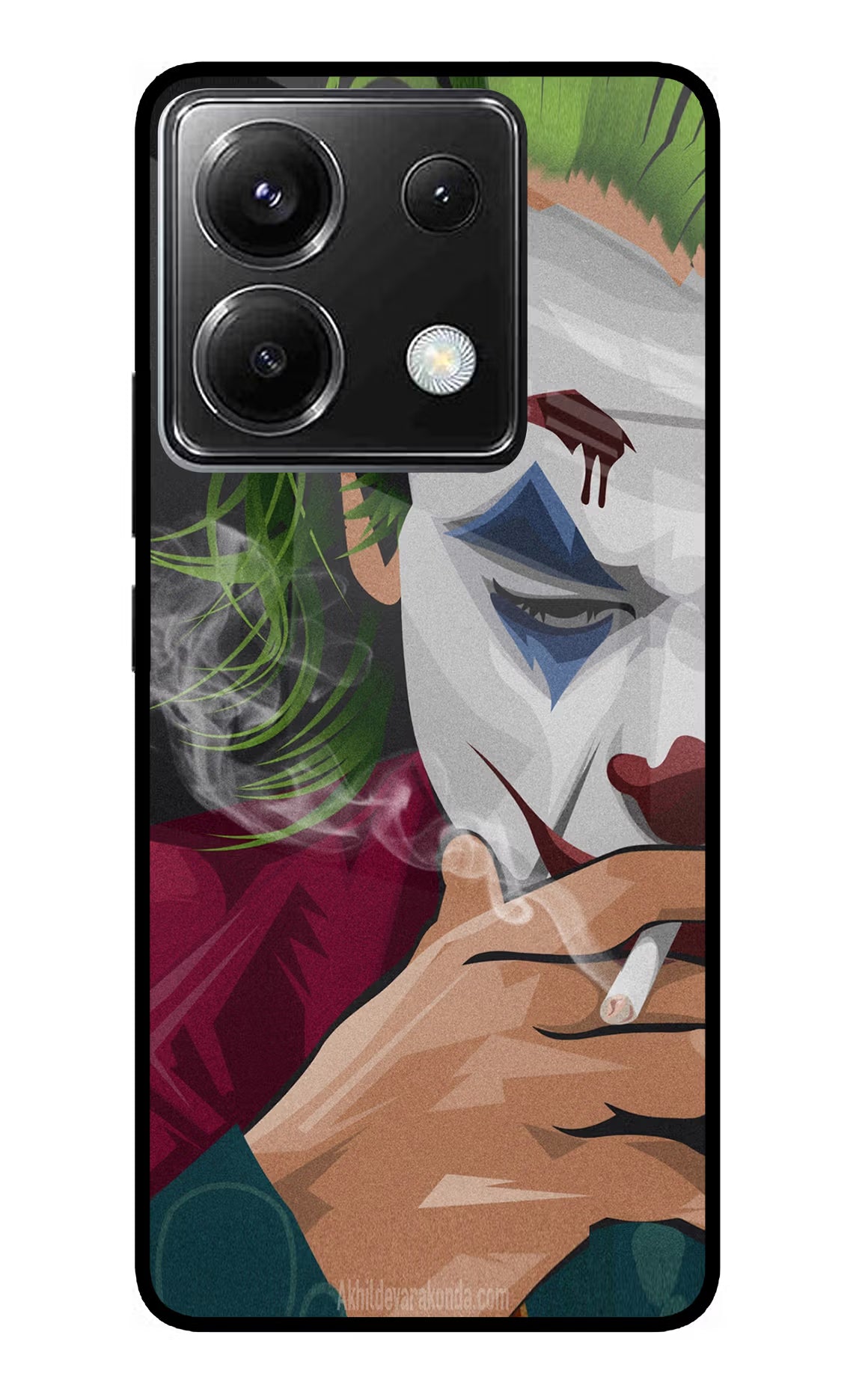 Joker Smoking Poco X6 Glass Case - Joker Smoking Poco X6 Glass Case Joker Smoking Poco X6 Glass Case