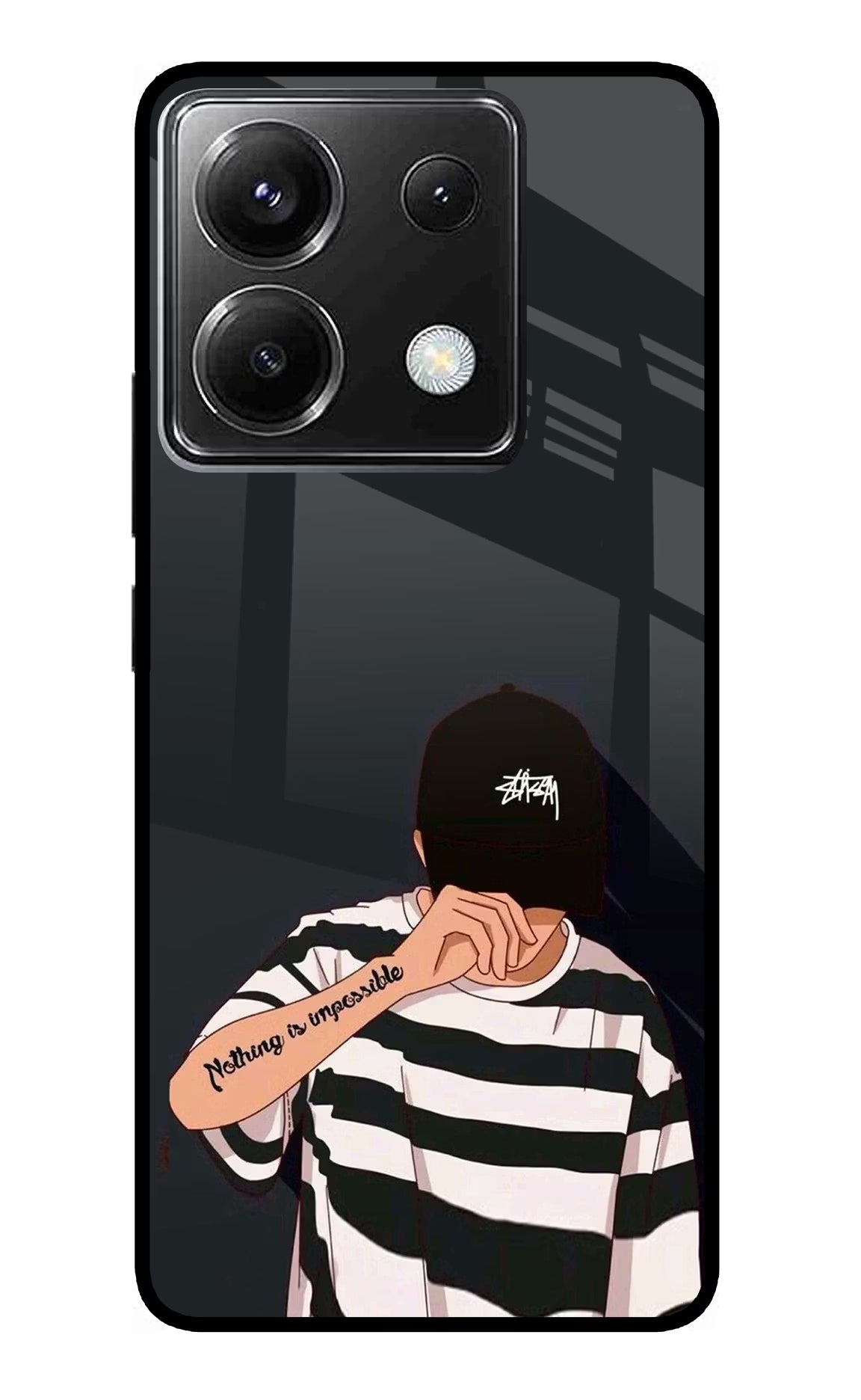 Aesthetic Boy Poco X6 Back Cover - Aesthetic Boy Poco X6 Glass Case Back Cover by Casekaro Aesthetic Boy Poco X6 Glass Case Back Cover by Casekaro