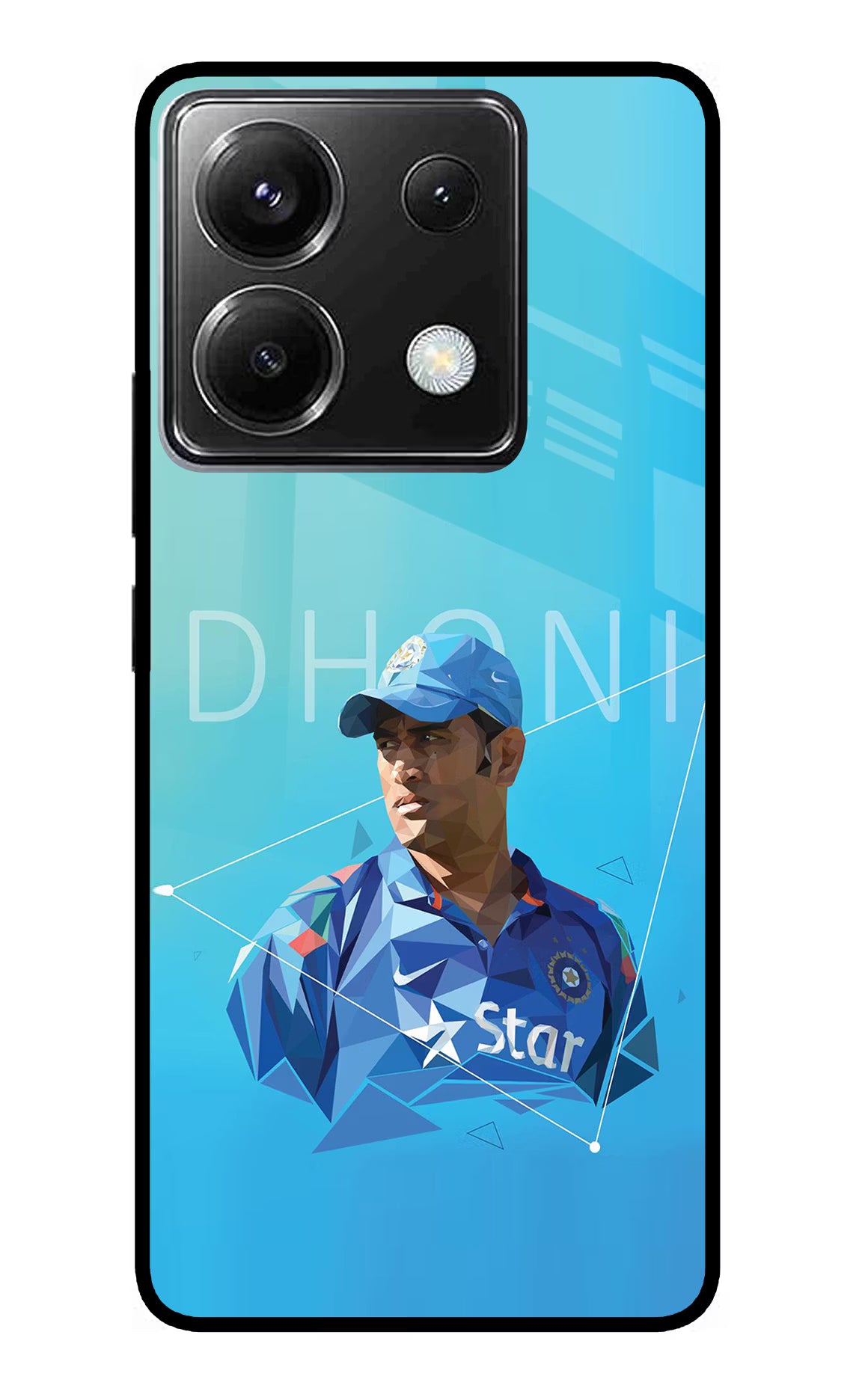Dhoni Artwork Poco X6 Glass Case - Dhoni Artwork Poco X6 Glass Case Dhoni Artwork Poco X6 Glass Case
