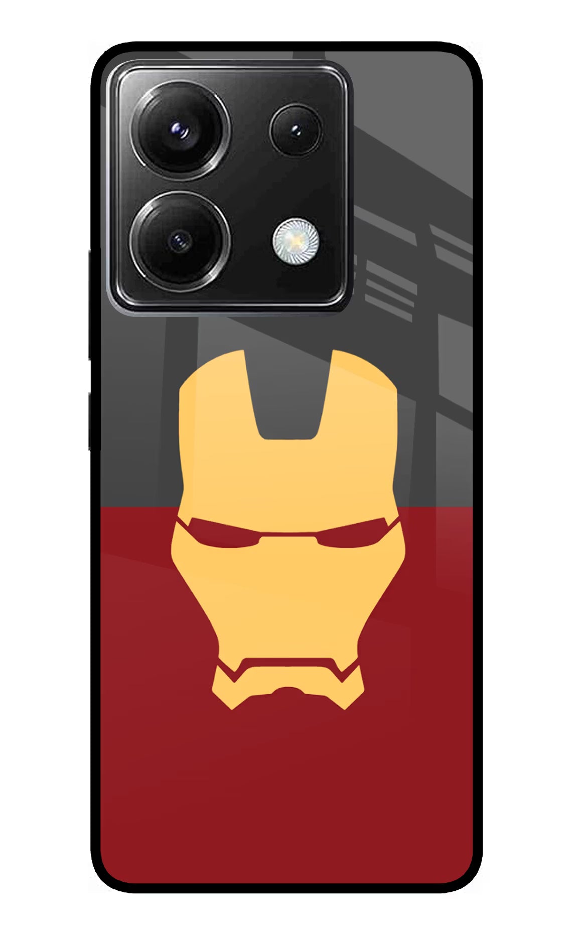 Ironman Poco X6 Back Cover - Ironman Poco X6 Glass Case Back Cover by Casekaro Ironman Poco X6 Glass Case Back Cover by Casekaro