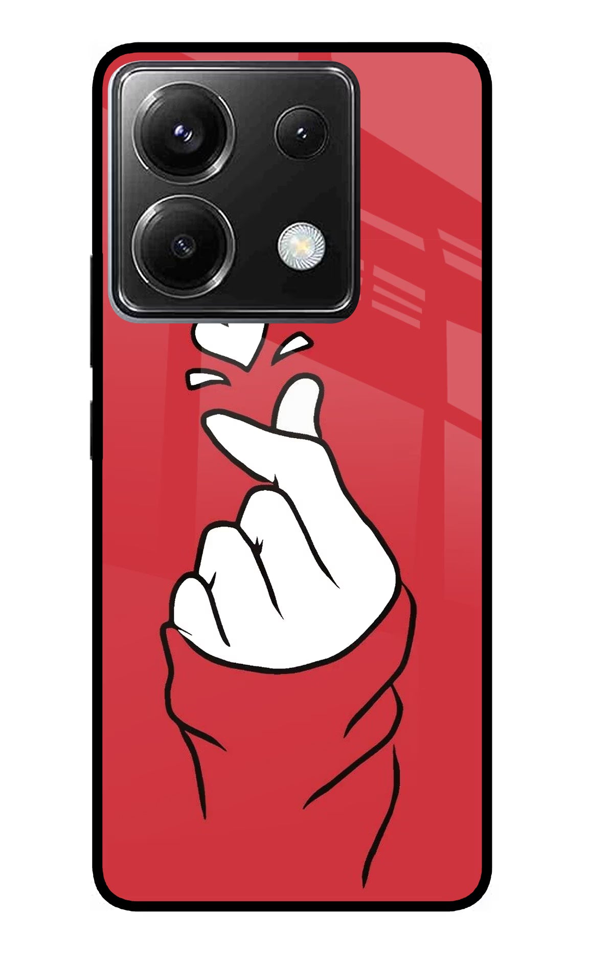 Korean Love Sign Poco X6 Glass Case - Korean Love Sign Poco X6 Glass Case Korean Love Sign Poco X6 Glass Case