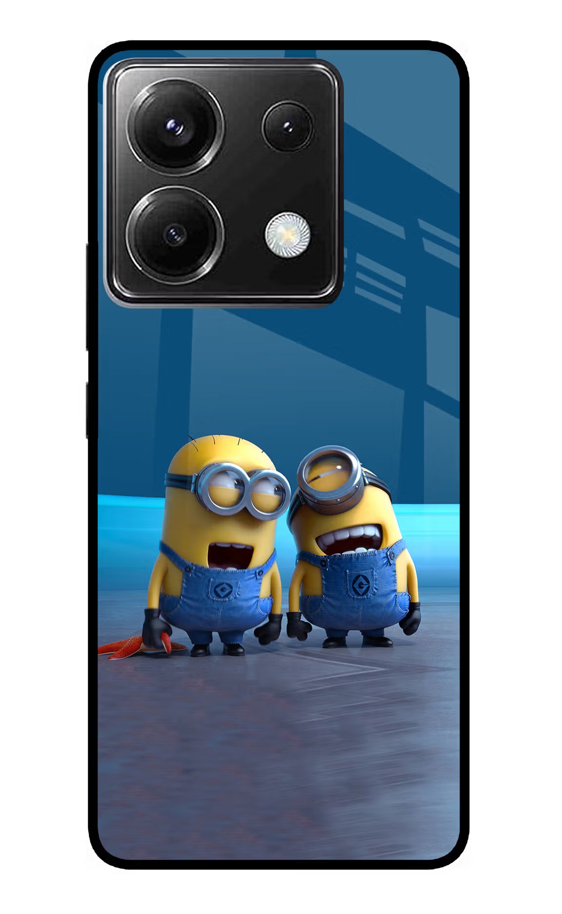 Minion Laughing Poco X6 Back Cover - Minion Laughing Poco X6 Glass Case Back Cover by Casekaro Minion Laughing Poco X6 Glass Case Back Cover by Casekaro