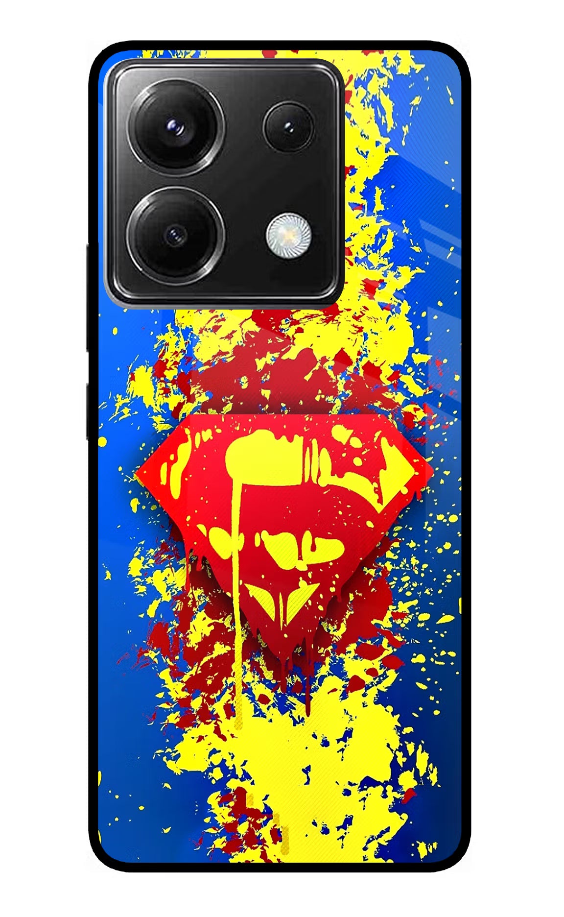 Superman logo Poco X6 Glass Case - Superman logo Poco X6 Glass Case Superman logo Poco X6 Glass Case
