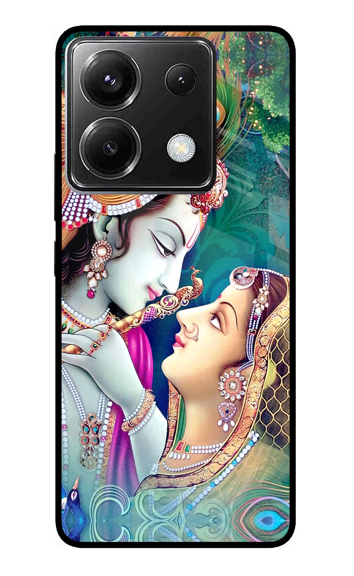 Lord Radha Krishna Poco X6 Back Cover - Lord Radha Krishna Poco X6 Glass Case Back Cover by Casekaro Lord Radha Krishna Poco X6 Glass Case Back Cover by Casekaro