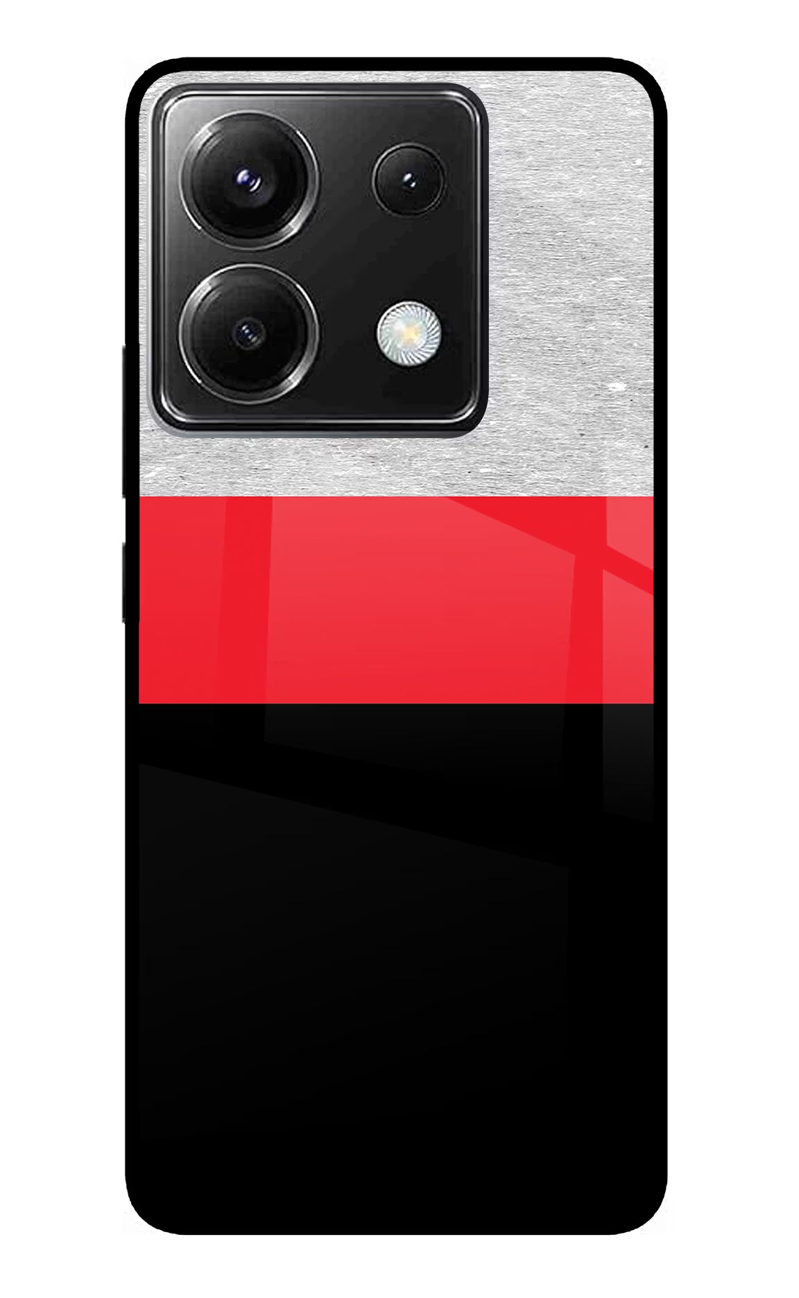 Tri Color Pattern Poco X6 Glass Case - Tri Color Pattern Poco X6 Glass Case Tri Color Pattern Poco X6 Glass Case