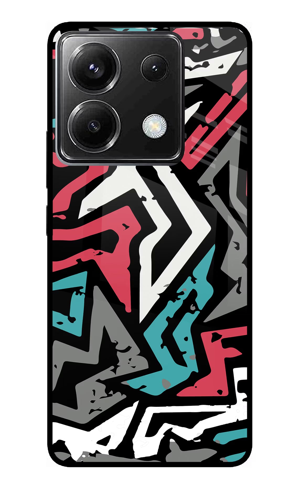 Geometric Graffiti Poco X6 Glass Case - Geometric Graffiti Poco X6 Glass Case Geometric Graffiti Poco X6 Glass Case