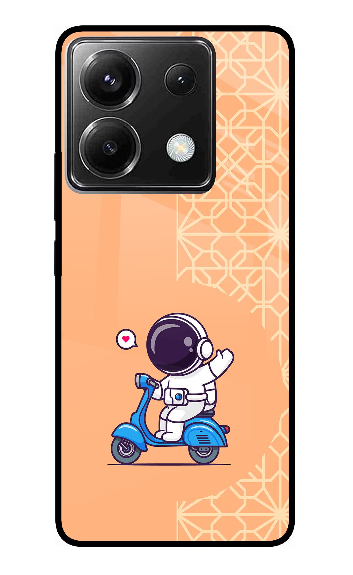Cute Astronaut Riding Poco X6 Glass Case - Cute Astronaut Riding Poco X6 Glass Case Cute Astronaut Riding Poco X6 Glass Case