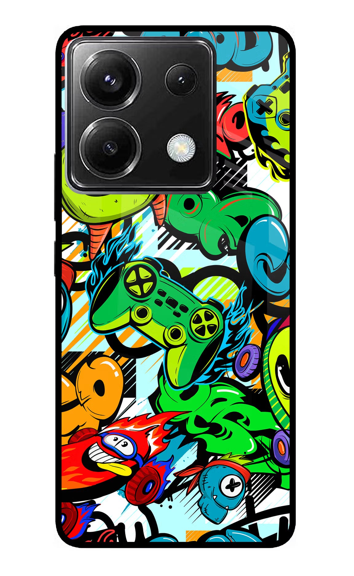 Game Doodle Poco X6 Glass Case - Game Doodle Poco X6 Glass Case Game Doodle Poco X6 Glass Case